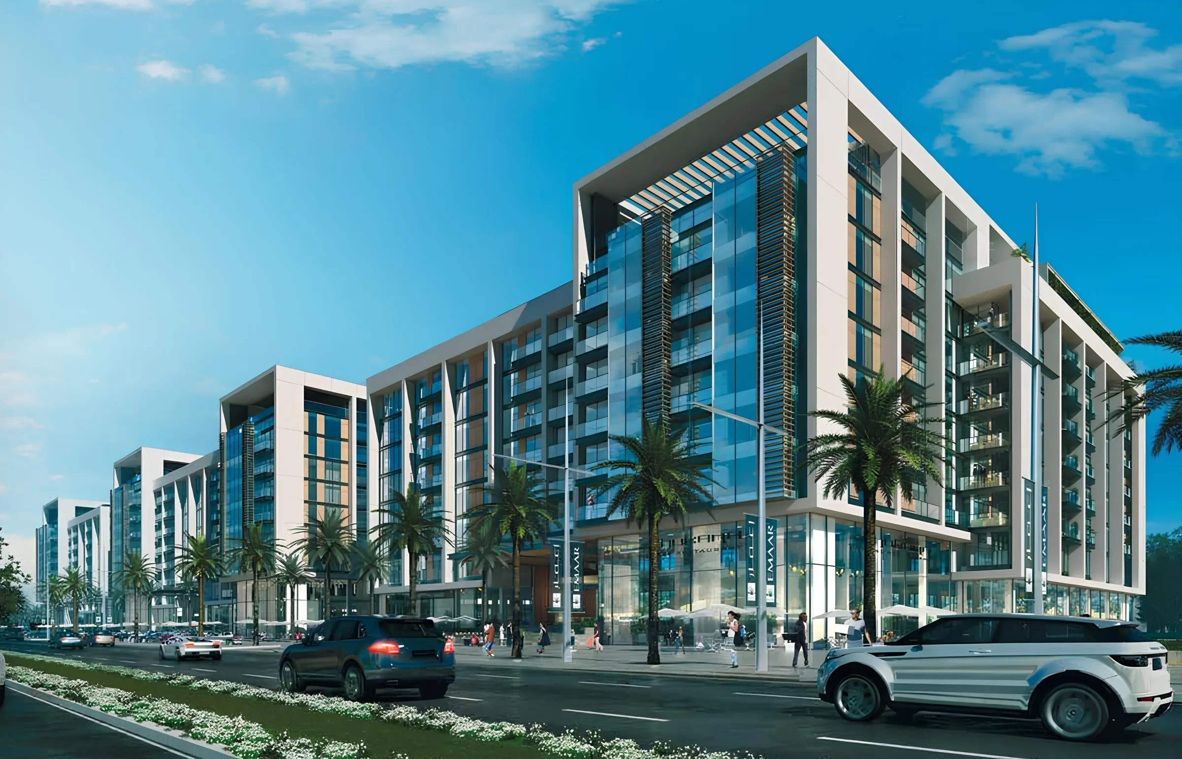 Landscaped entrance at Acacia Park Heights Dubai Hills Estate