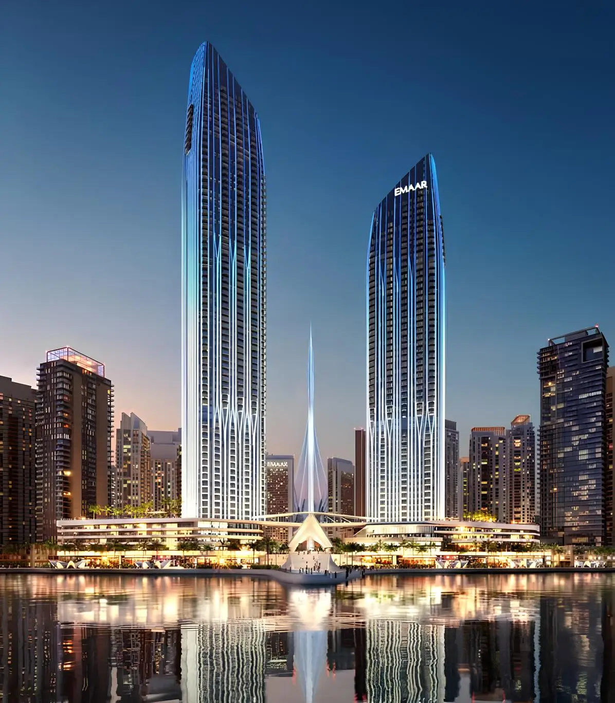 Address Harbour Point Tower 1 and Tower 2 reflected on the waterfront