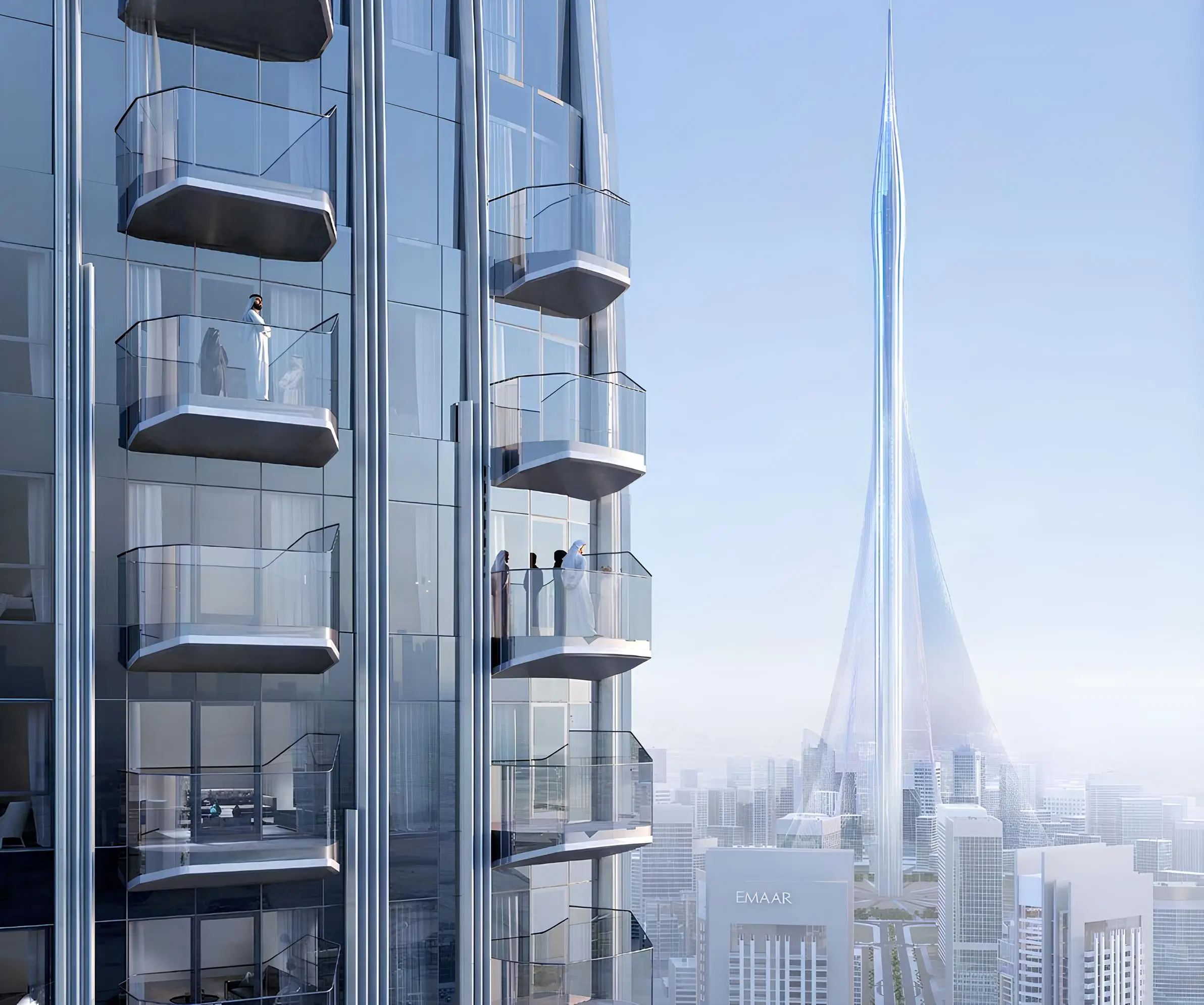 Address Harbour Point glass balconies overlooking Dubai Creek Harbour