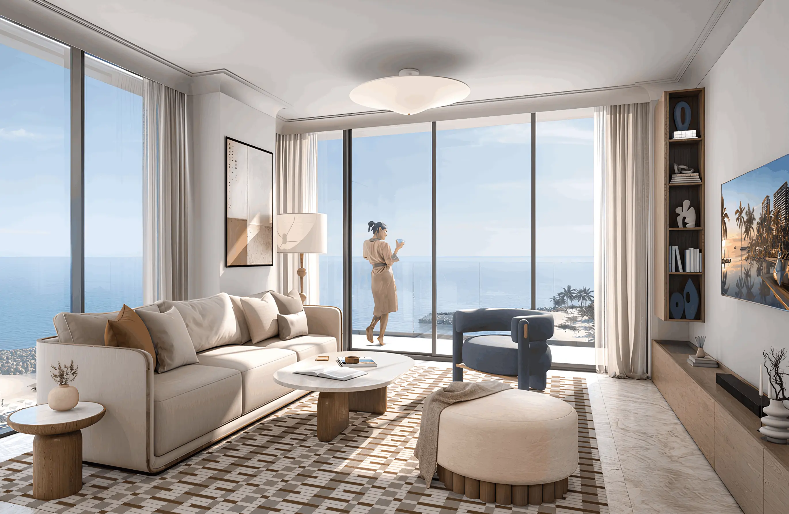 Address Residences Al Marjan Phase 2 sea-view living room