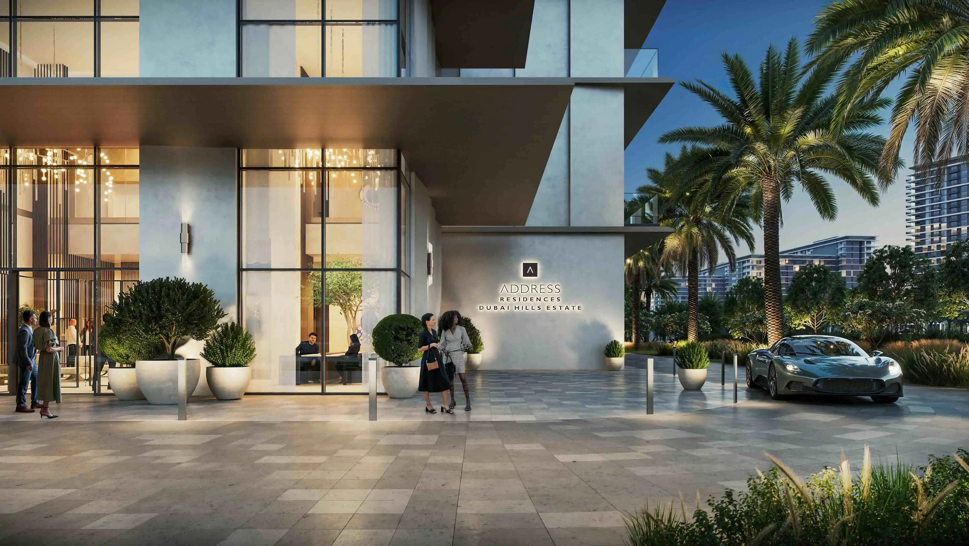 Address Residences Dubai Hills Estate branded lobby and arrival