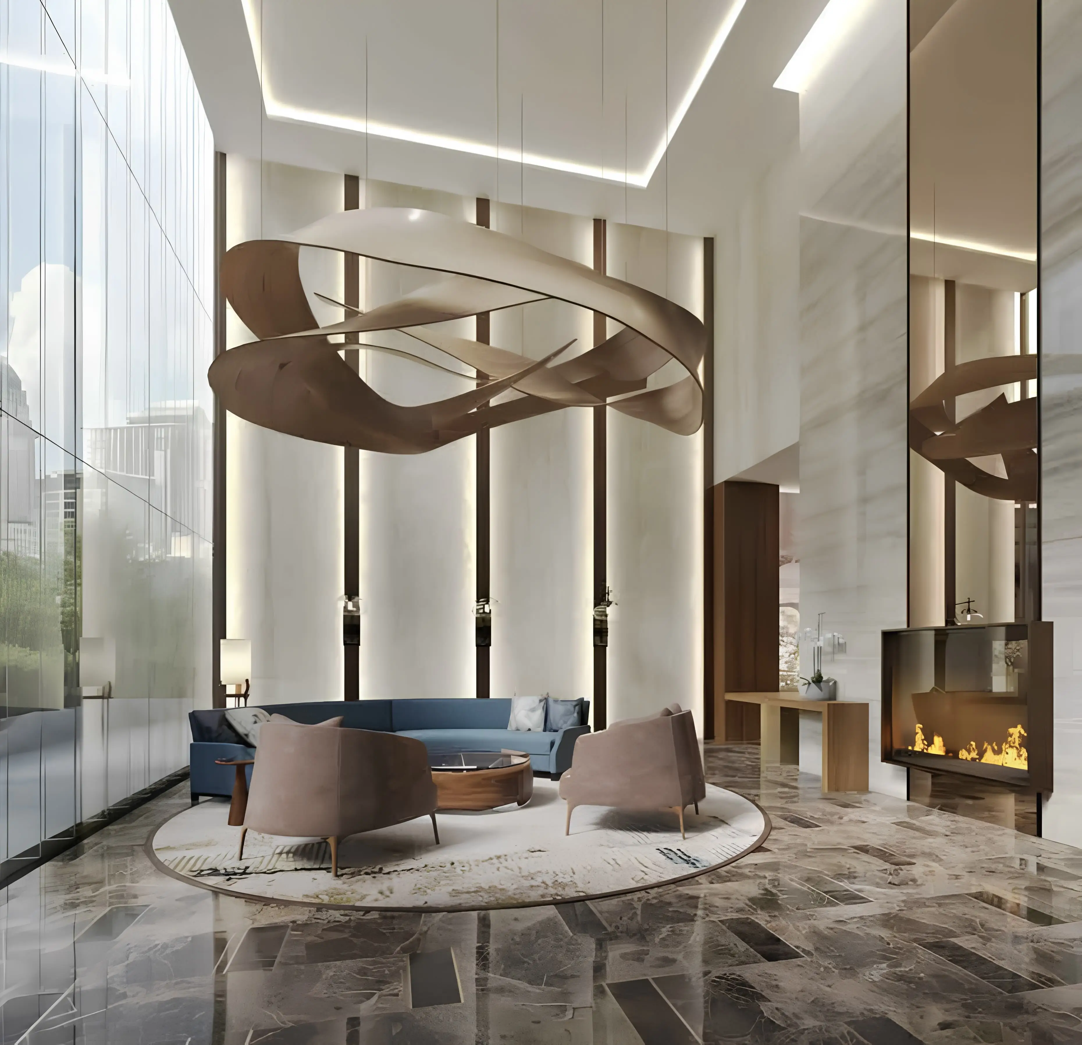 Address Dubai Opera apartment living room with Downtown views