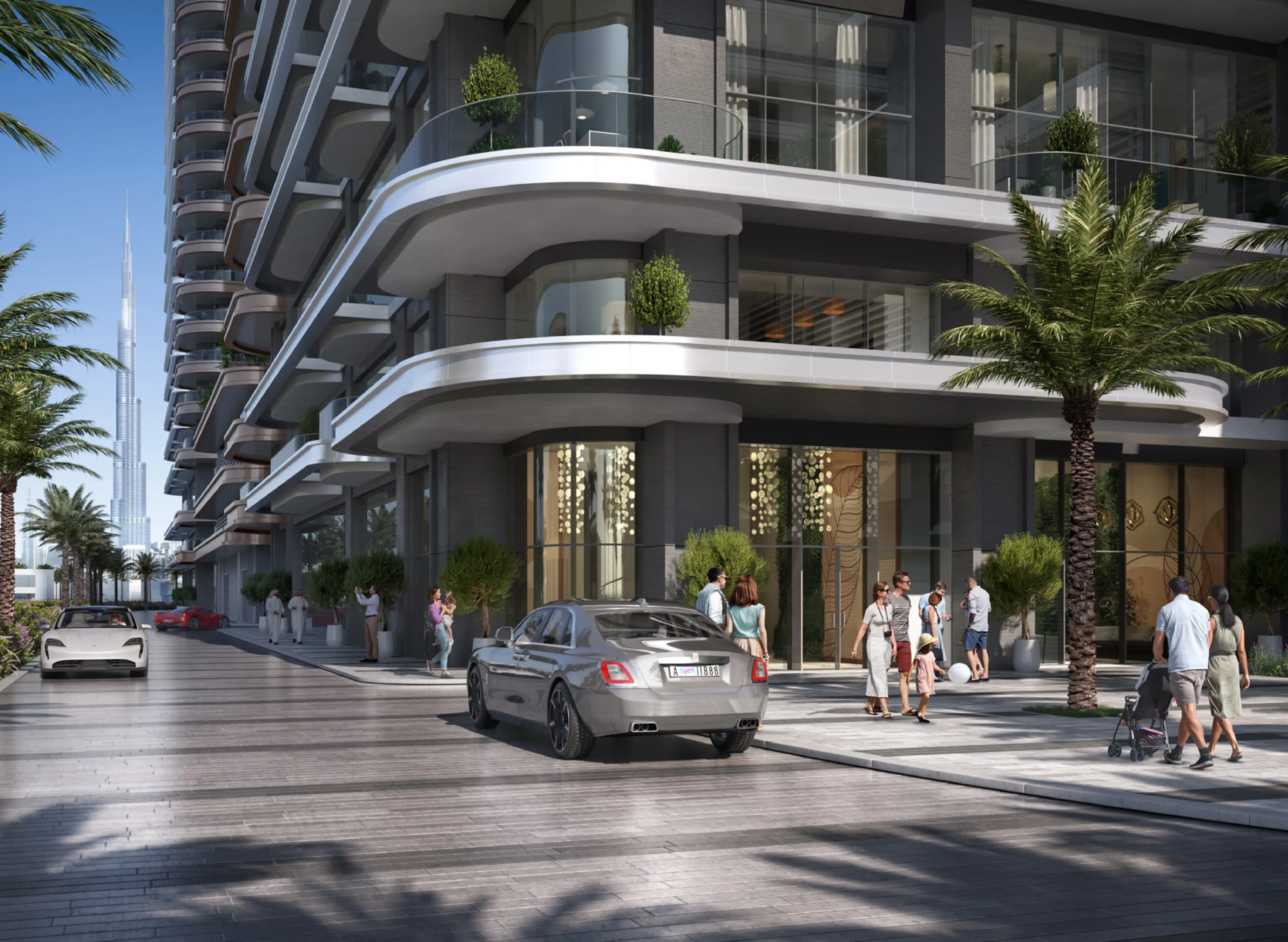 Address Residences Zabeel furnished apartment living room