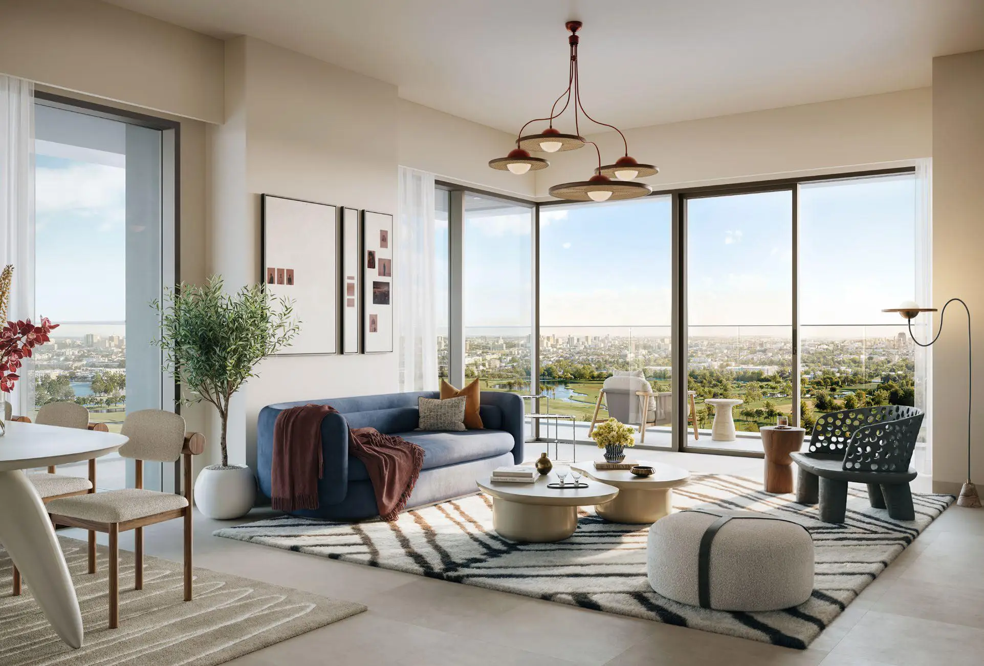 Albero apartment living room with panoramic glazing