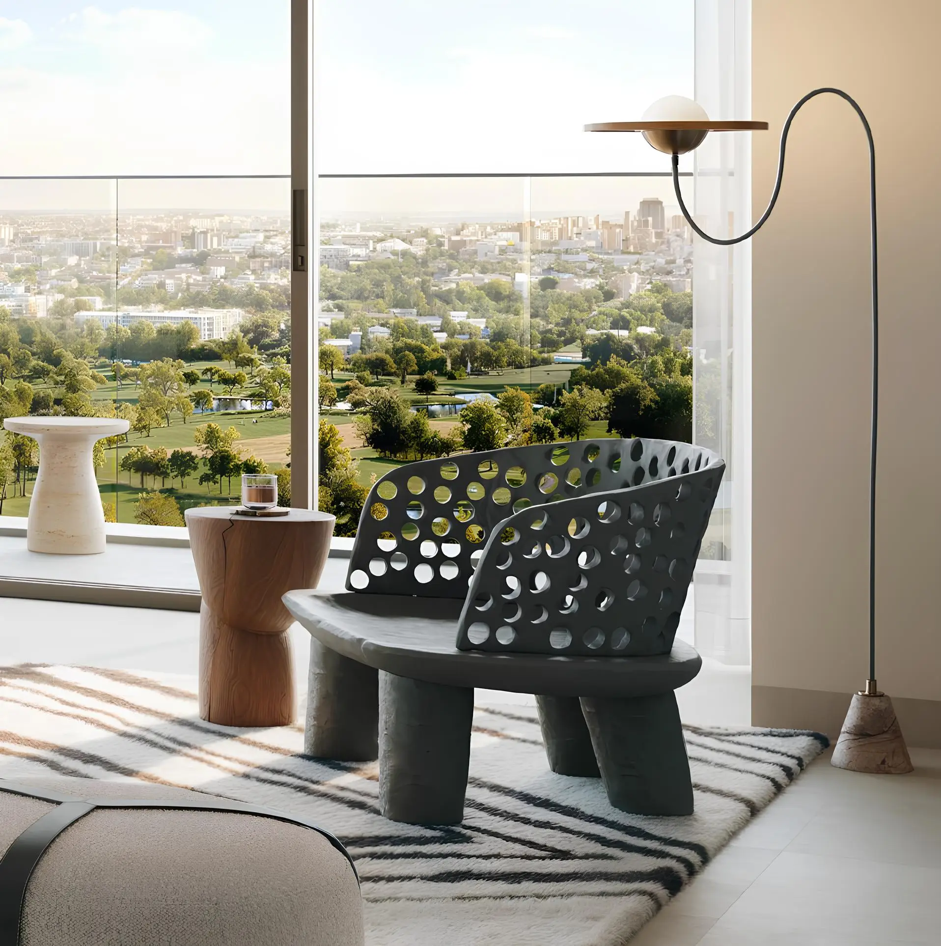 Altan apartment living room with panoramic glazing