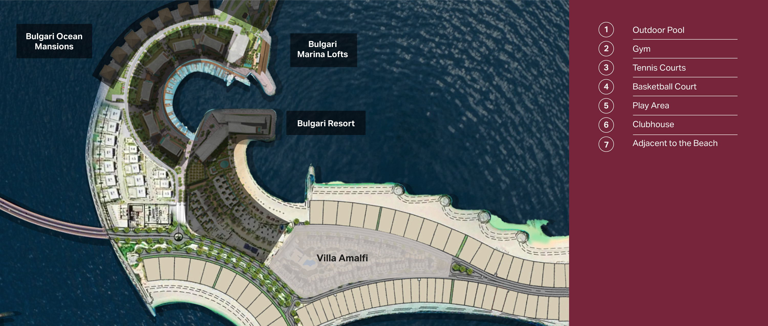 Private park landscaping at Villa Amalfi