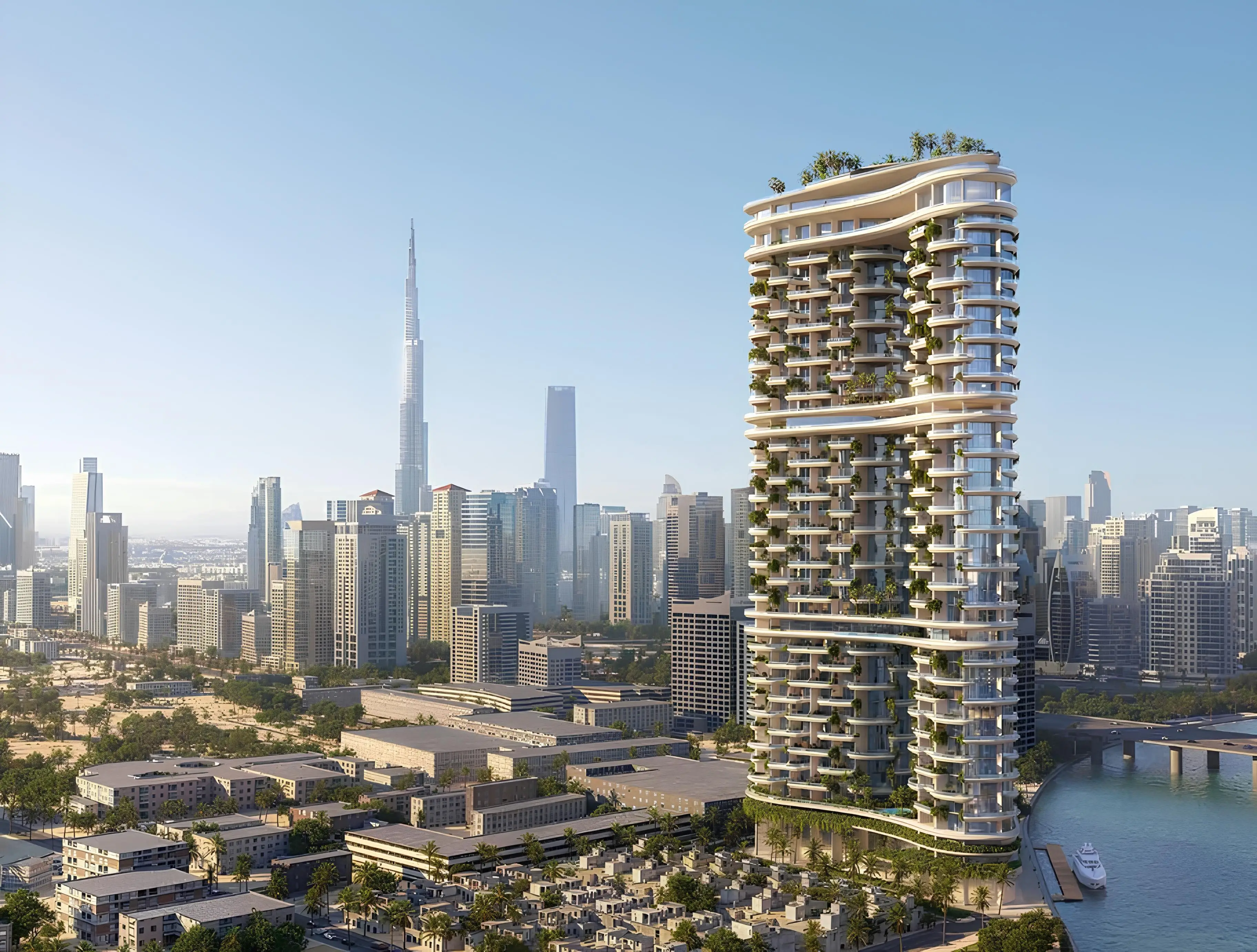 Amali Residences with the Downtown Dubai skyline
