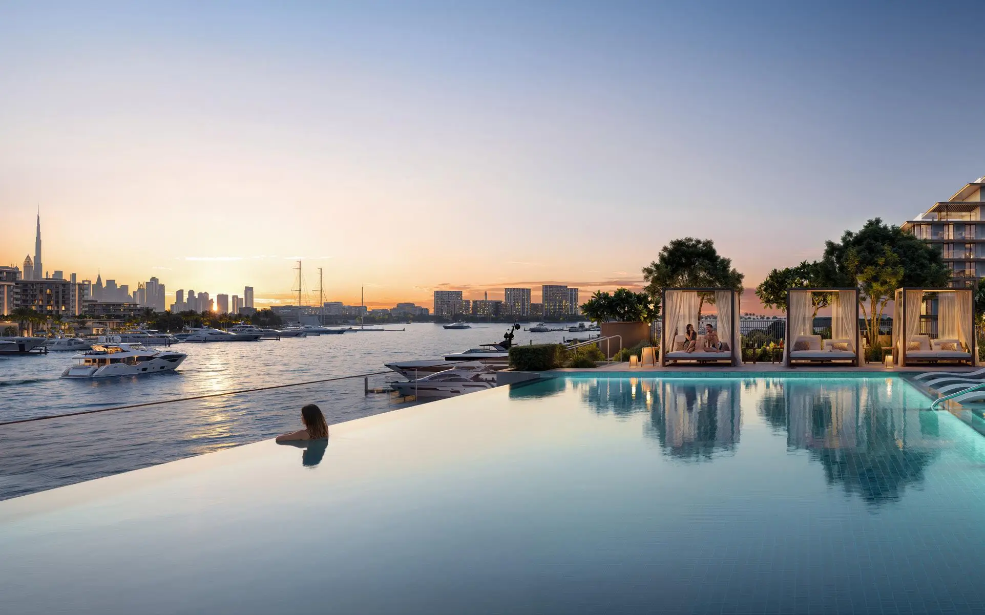 Aurea waterfront setting at Rashid Yachts and Marina