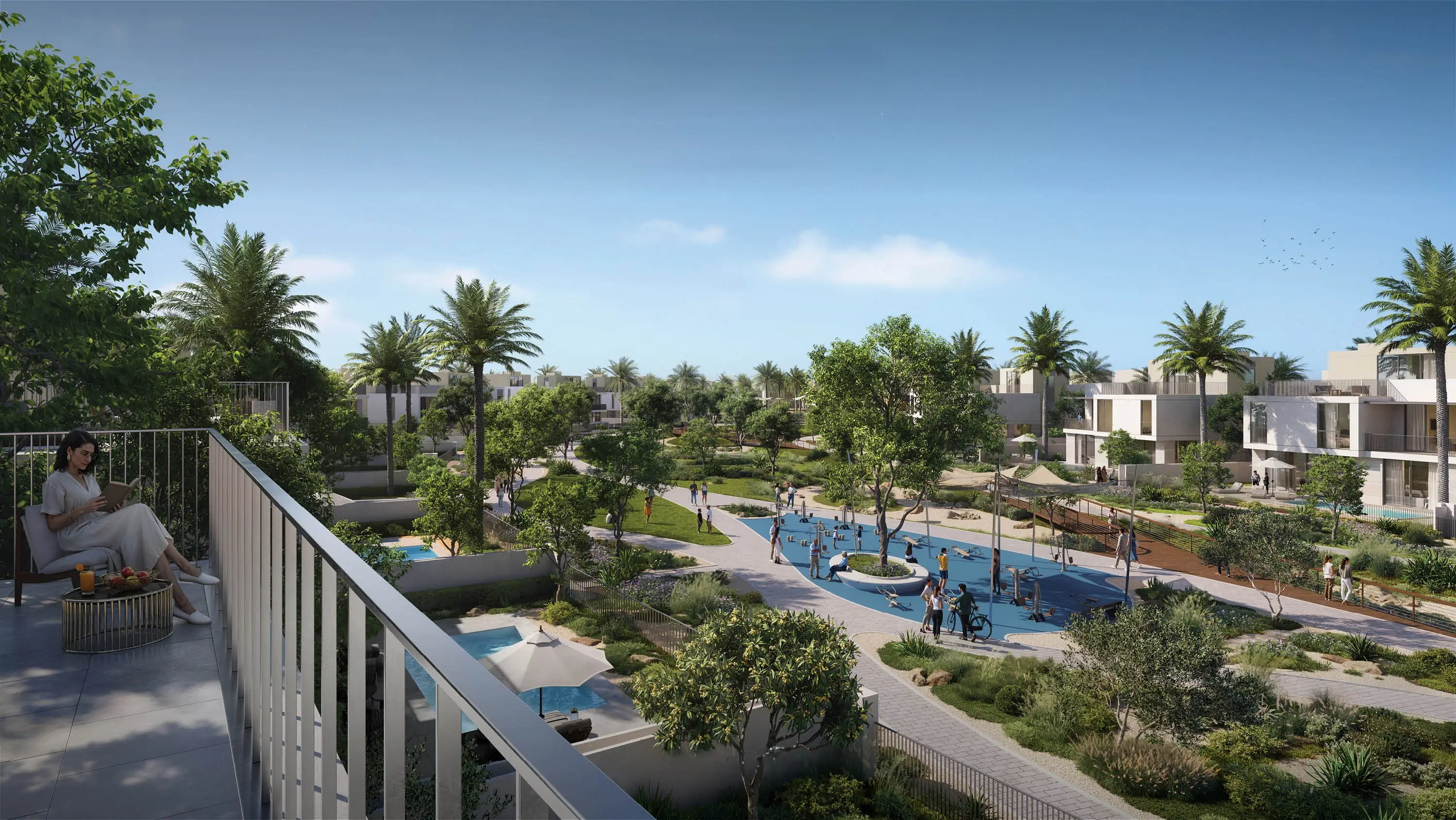 Sports park and landscaped trails at Avelia