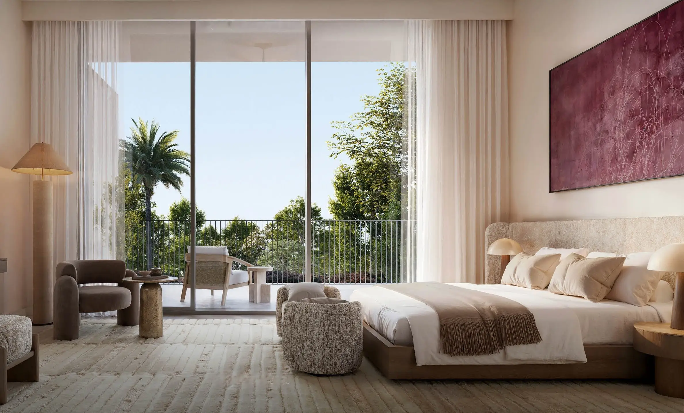 Avelia villa bedroom with garden view