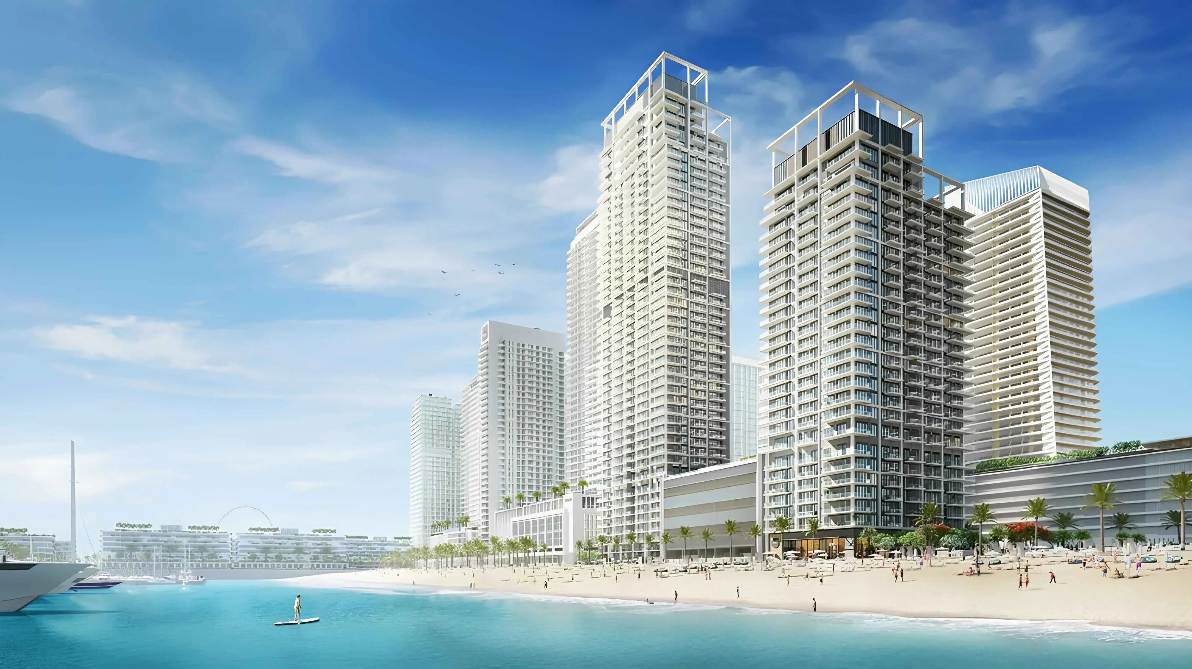 Beach Mansion view toward Dubai Marina and Palm Jumeirah
