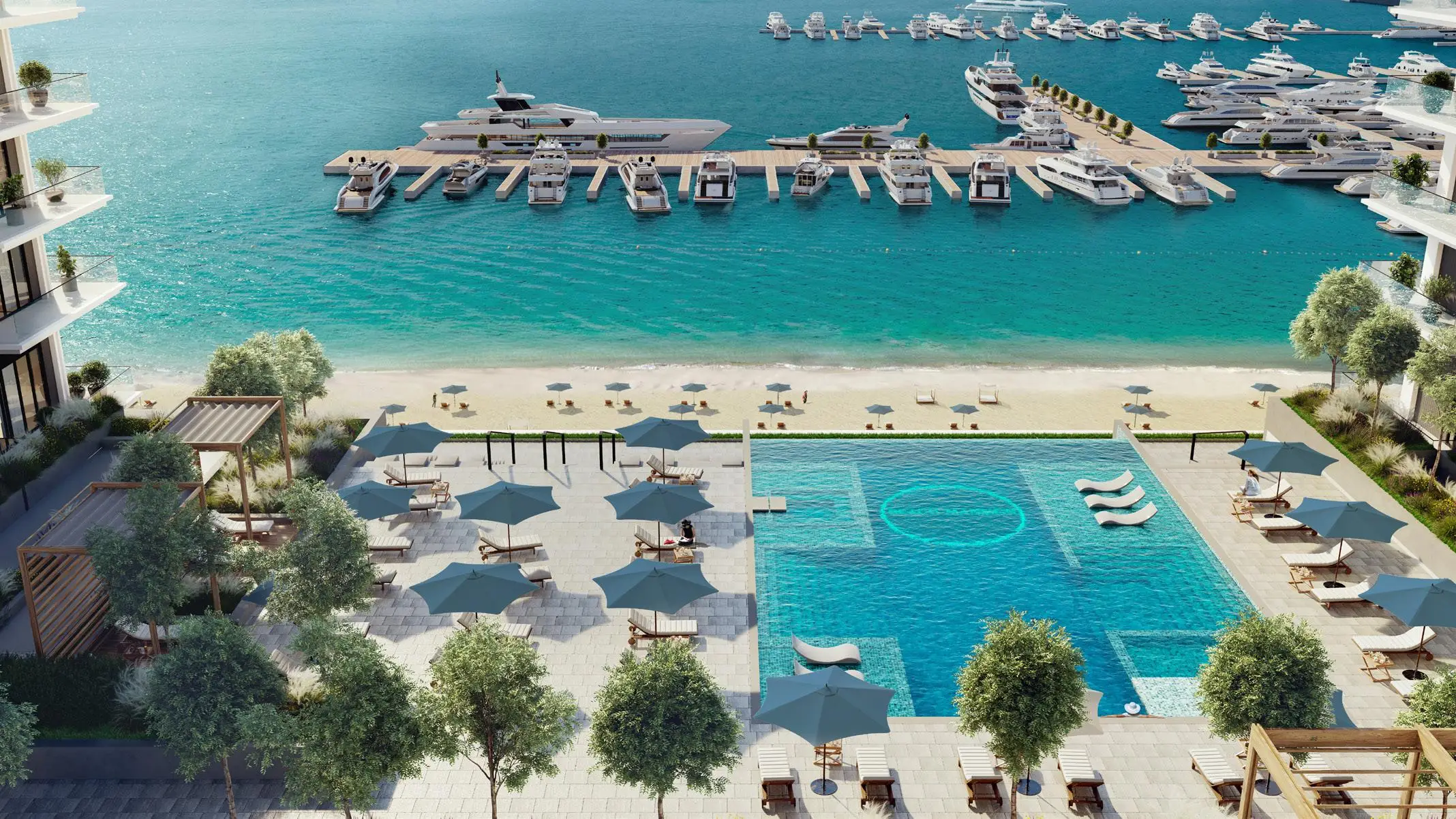 Beach Mansion infinity pool and waterfront deck