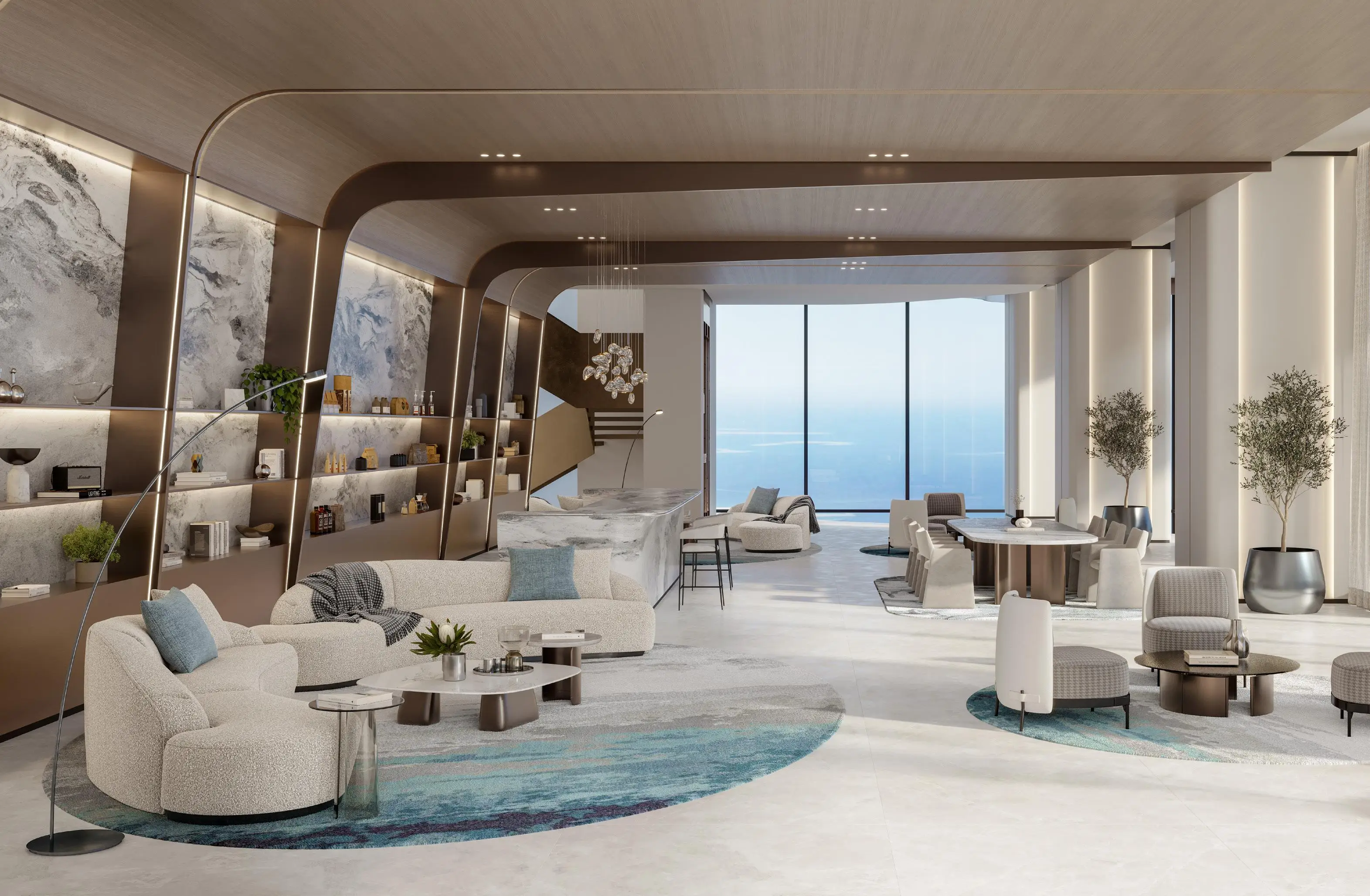 Clubhouse lounge and social amenity at Berkeley Tower by Ellington