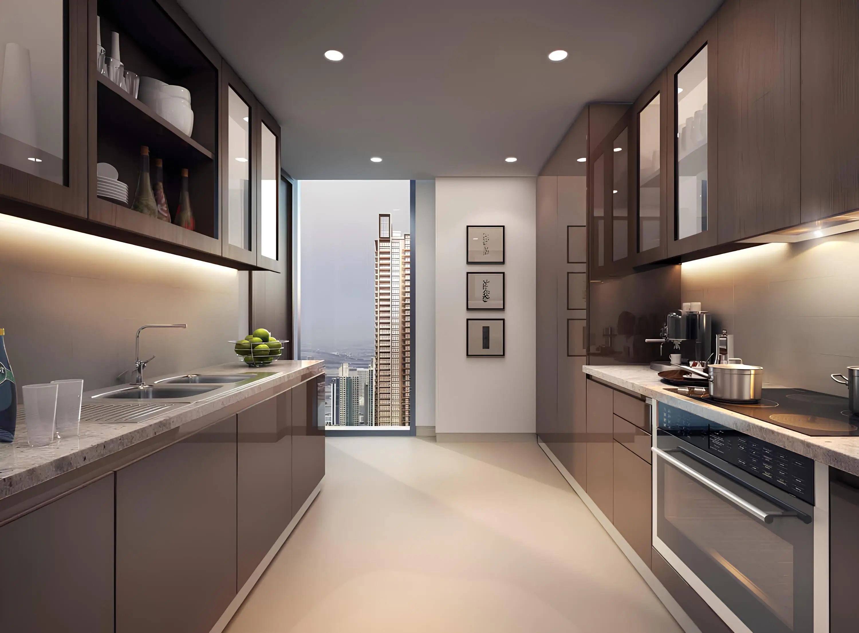 BLVD Heights fitted apartment kitchen