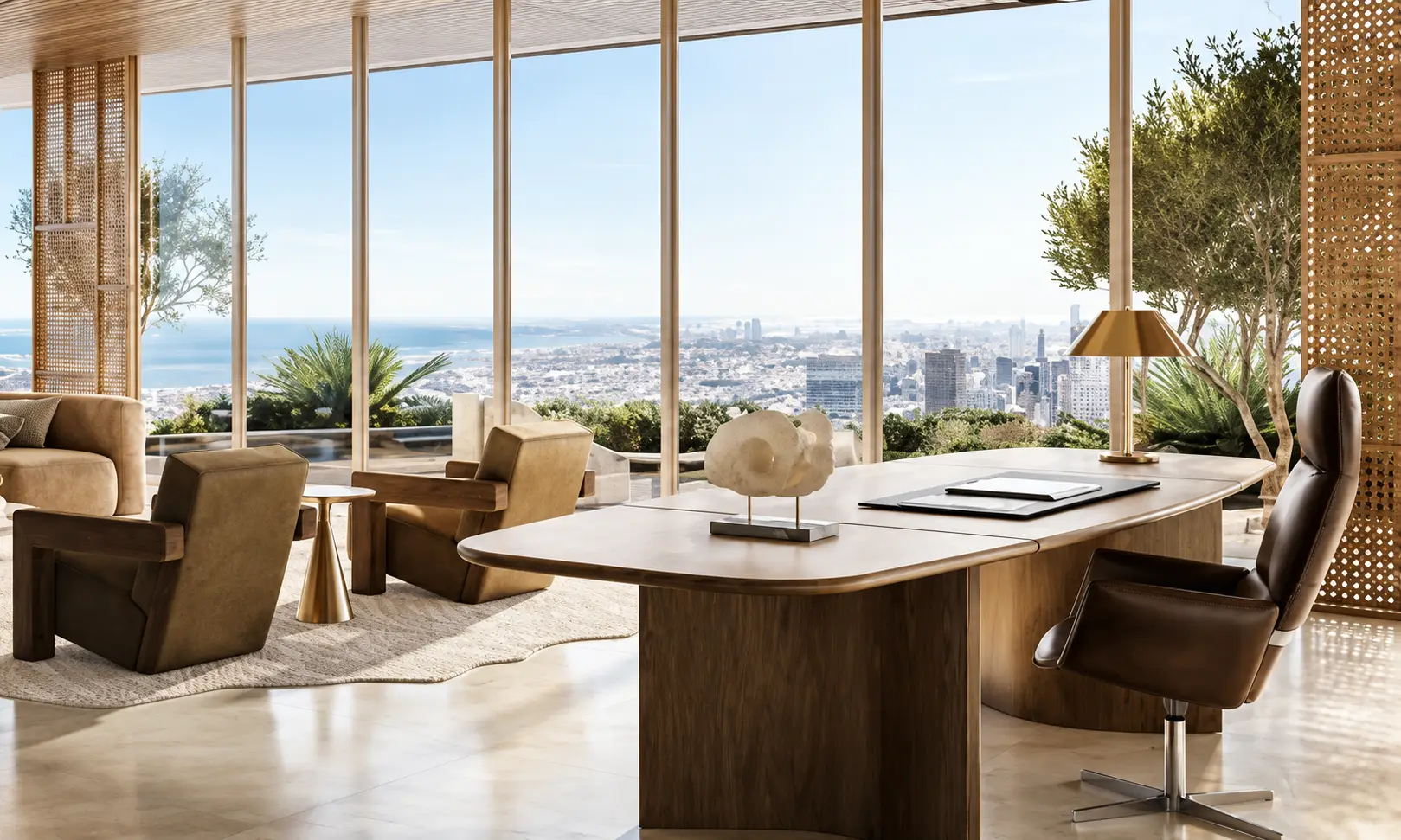 Presidential full-floor office interior at Christian A. Rockefeller Business Tower