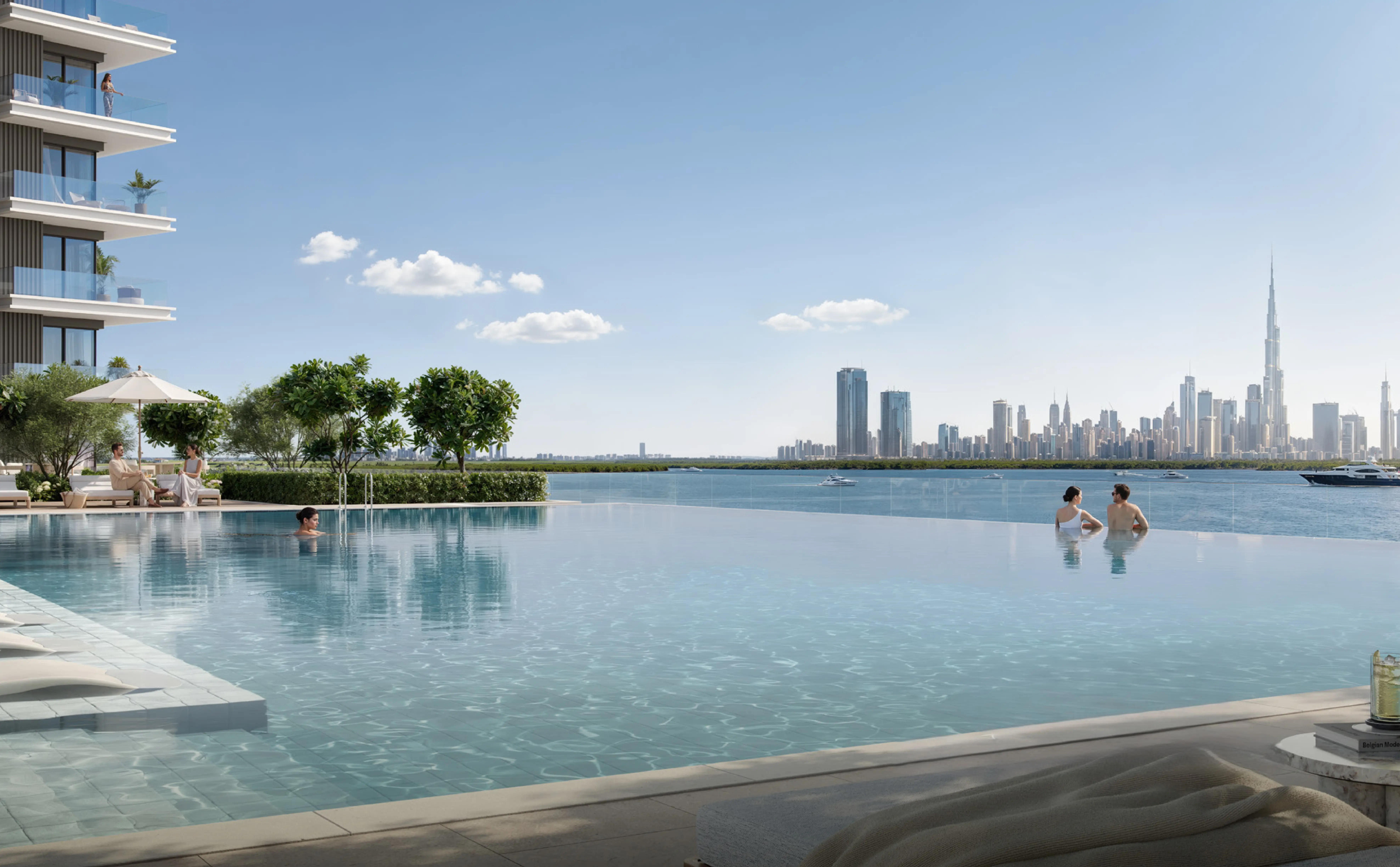 Creek Bay infinity pool with skyline view