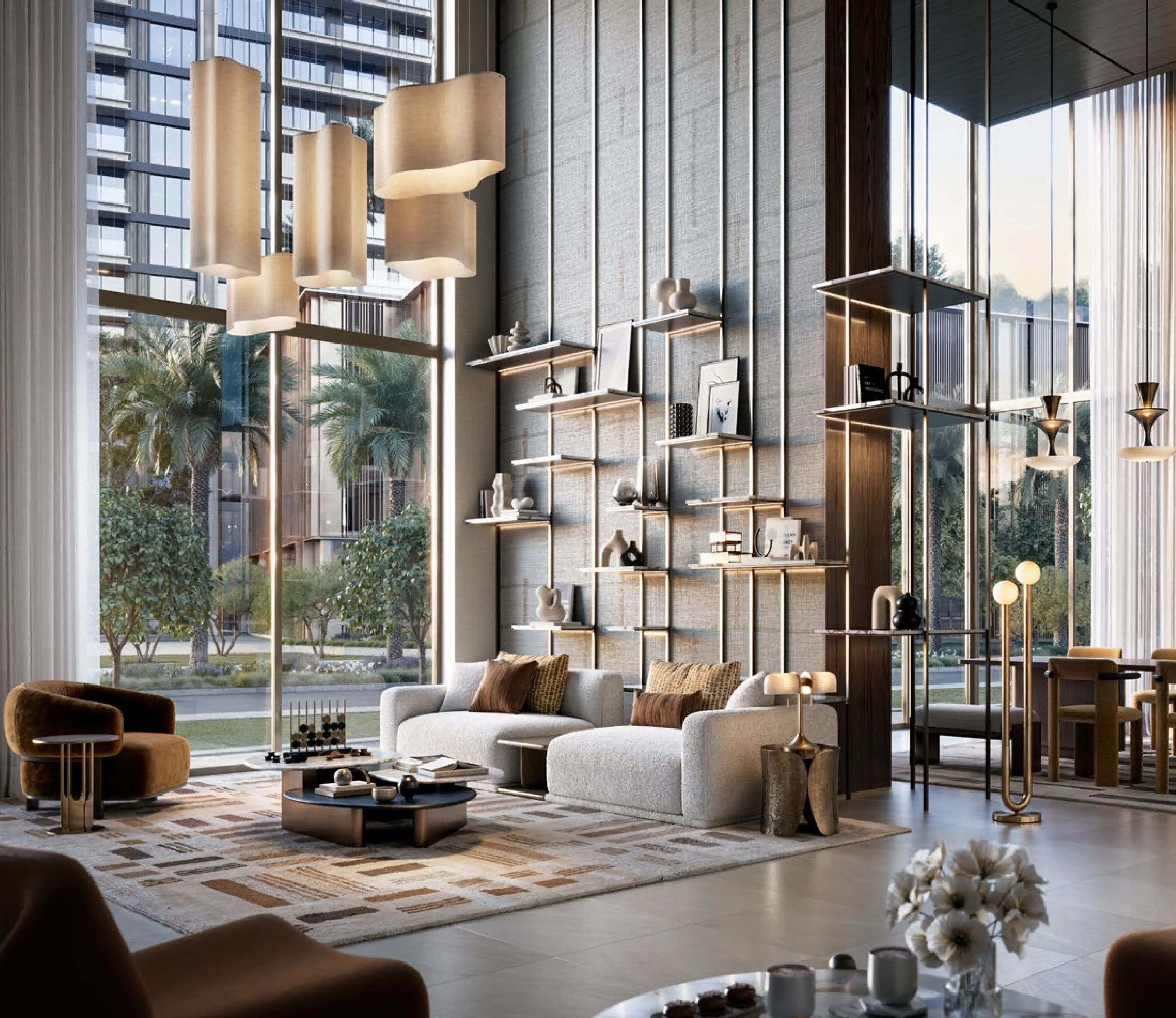 Contemporary residential lobby at Creek Haven