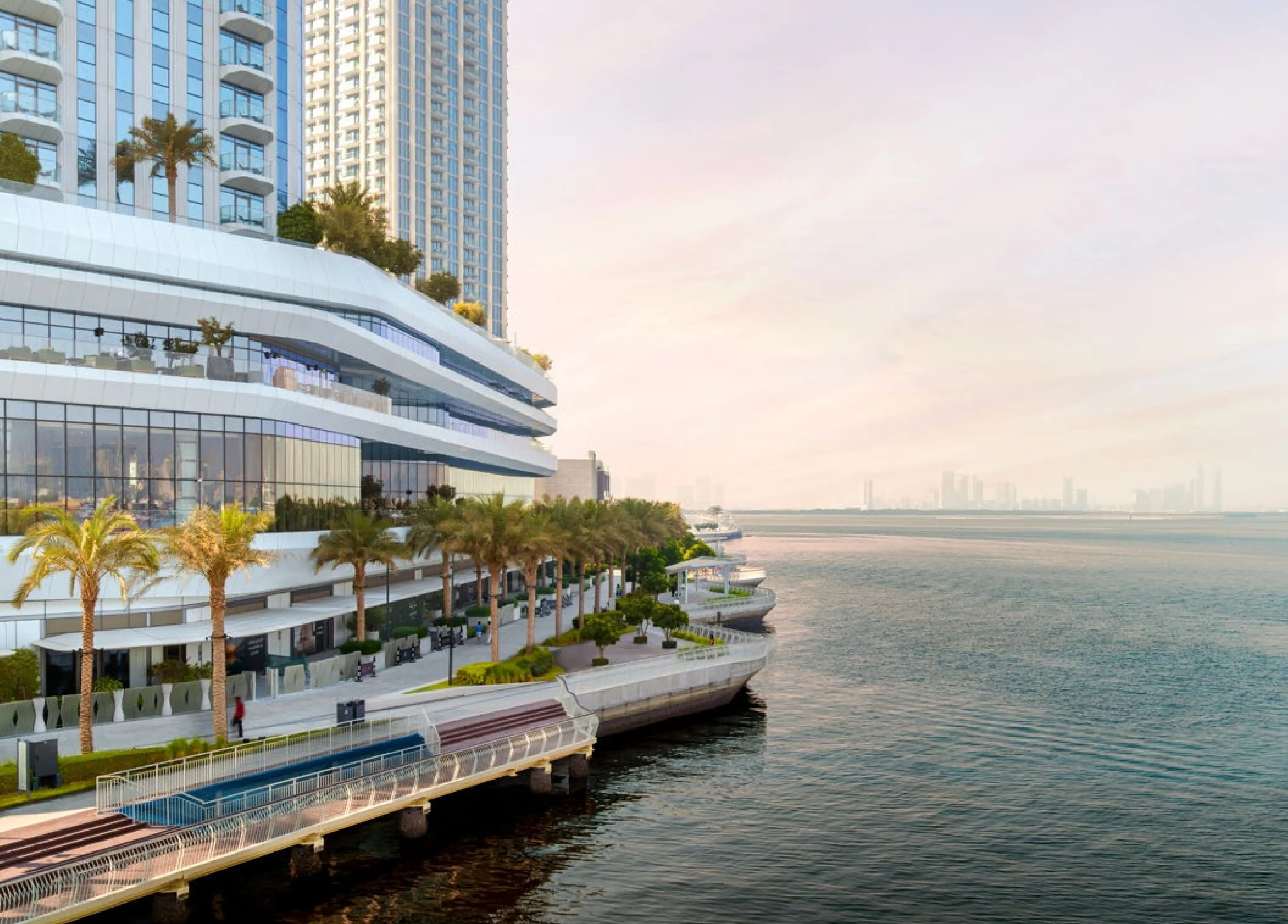 Dubai Creek Harbour waterfront promenade near Creek Haven