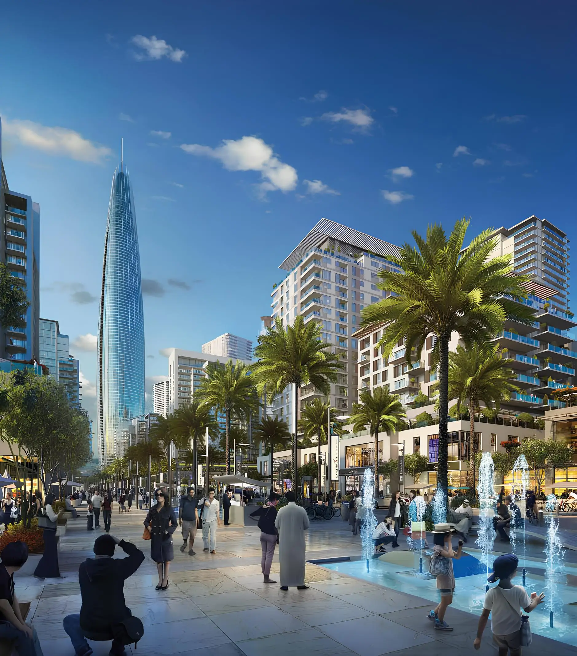 Dubai Creek Residences apartment interior with marina views