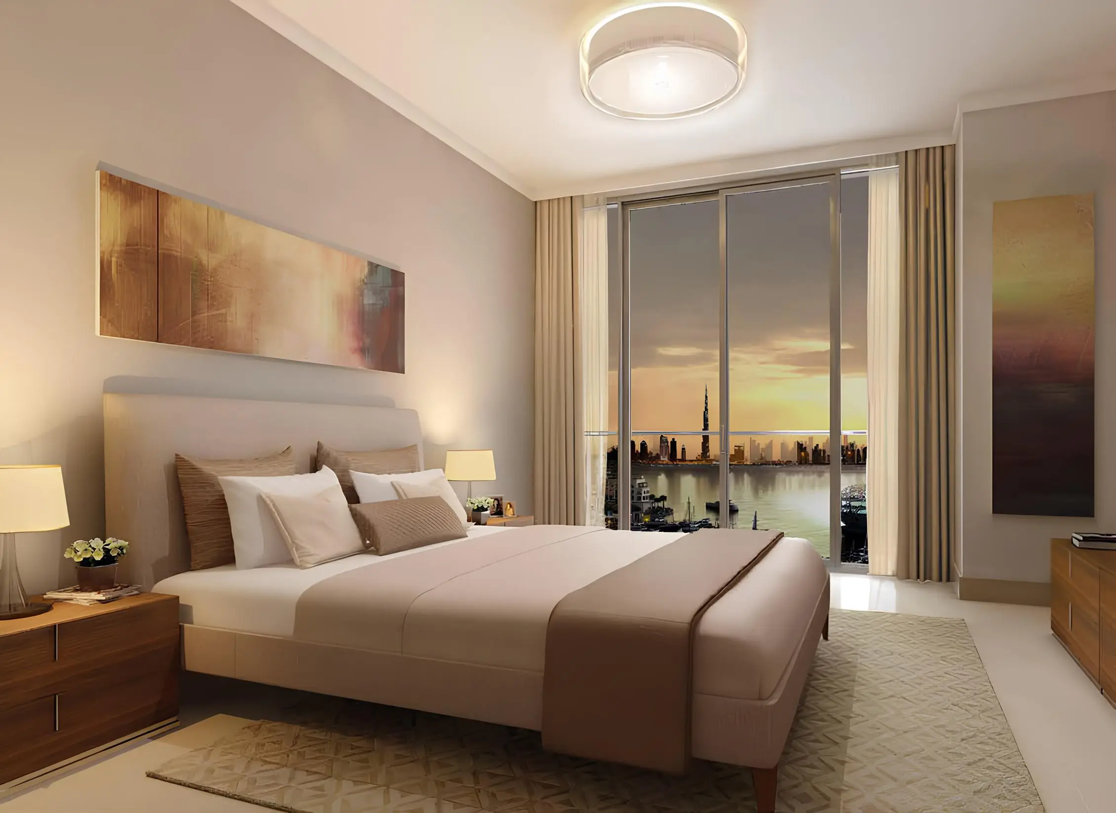 Dubai Creek Residences marina and yacht harbour setting