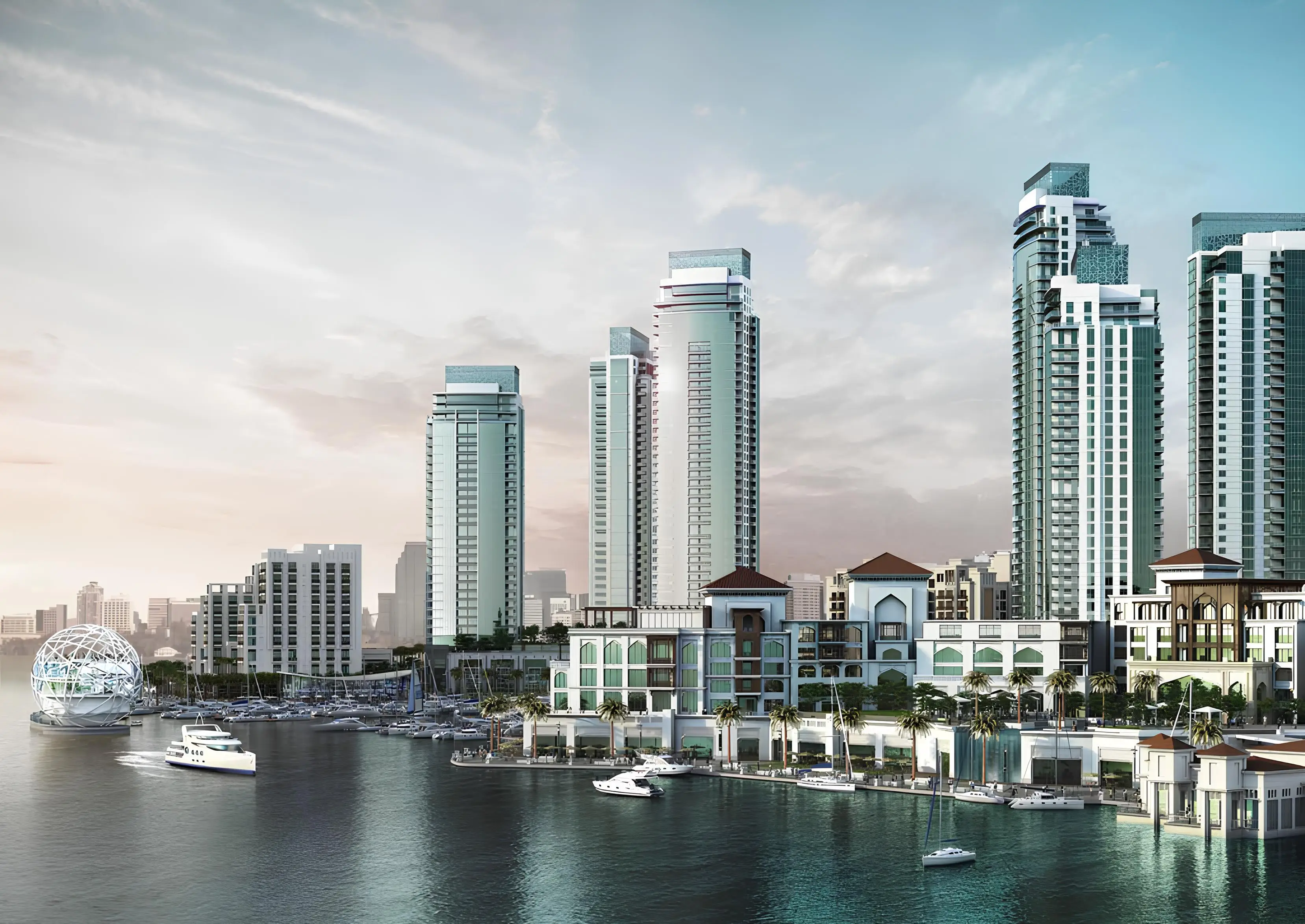 Dubai Creek Residences swimming pool and recreation deck