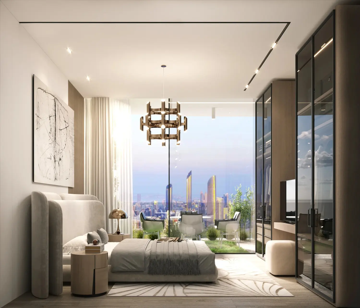 One bedroom suite at Elie Saab Waterfront by Ohana with a city-view terrace