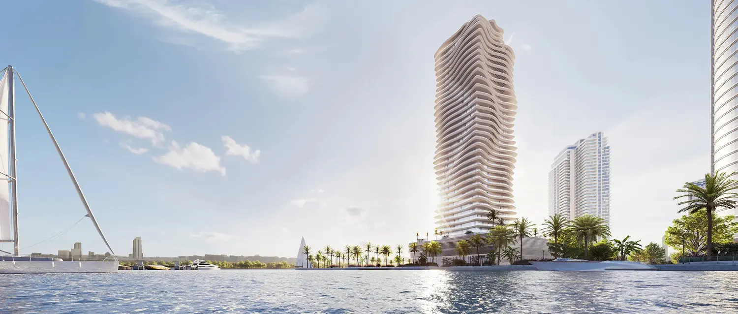 Elie Saab Waterfront by Ohana daytime facade on the Al Reem Island waterfront, Abu Dhabi