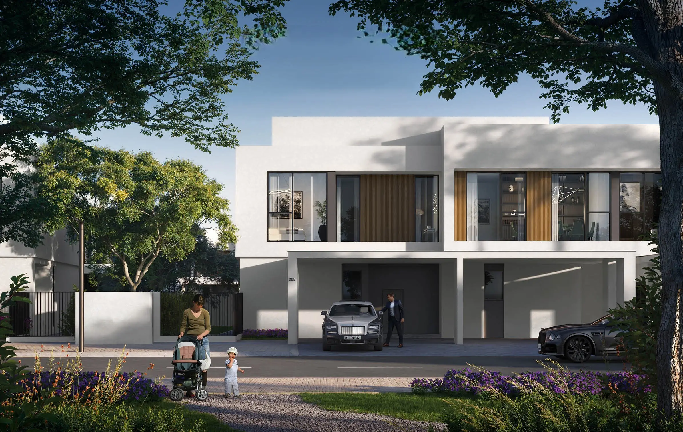 Outdoor wellness and landscaped community setting at Equiterra