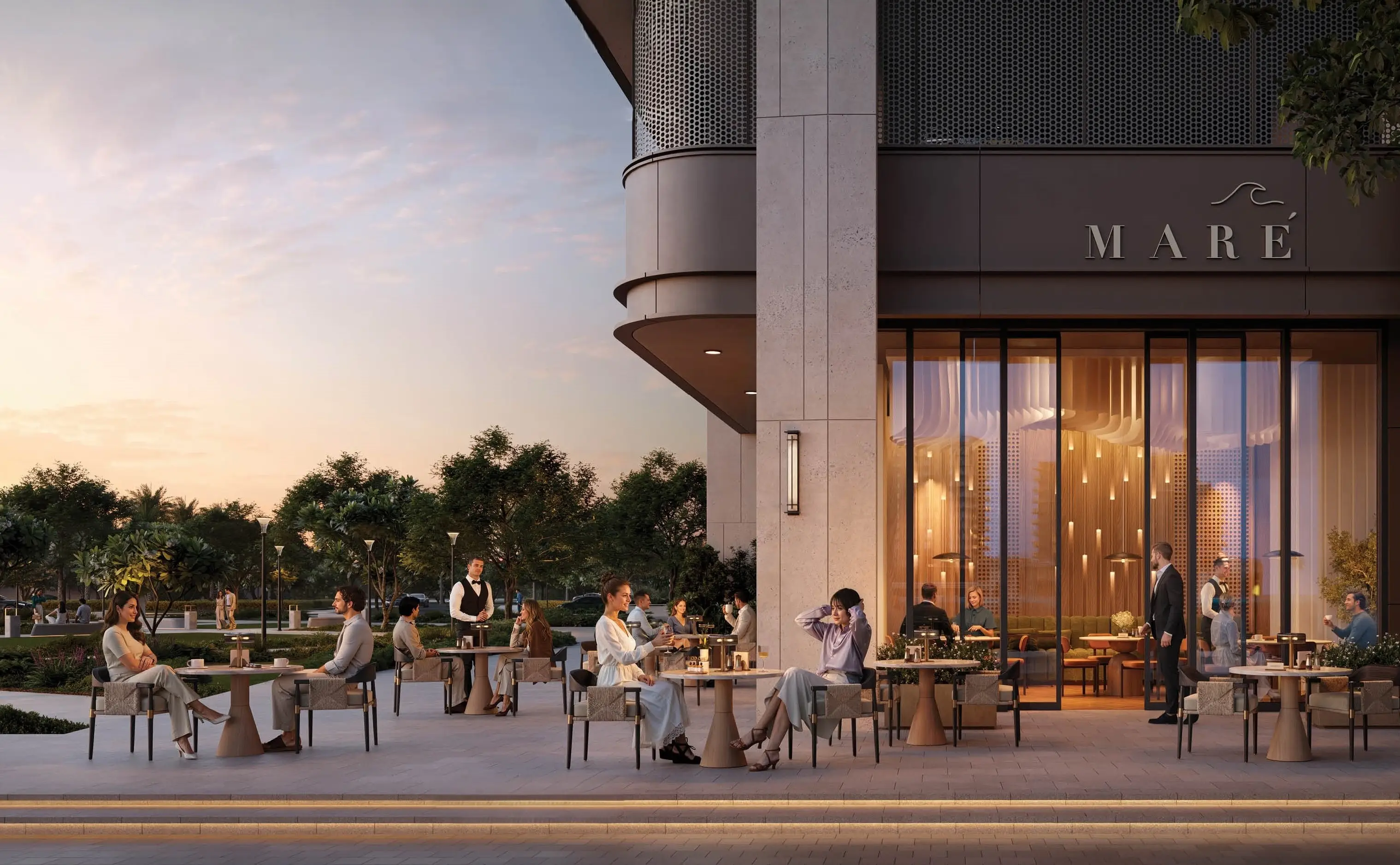 Marina promenade dining at Fior 1 Rashid Yachts and Marina
