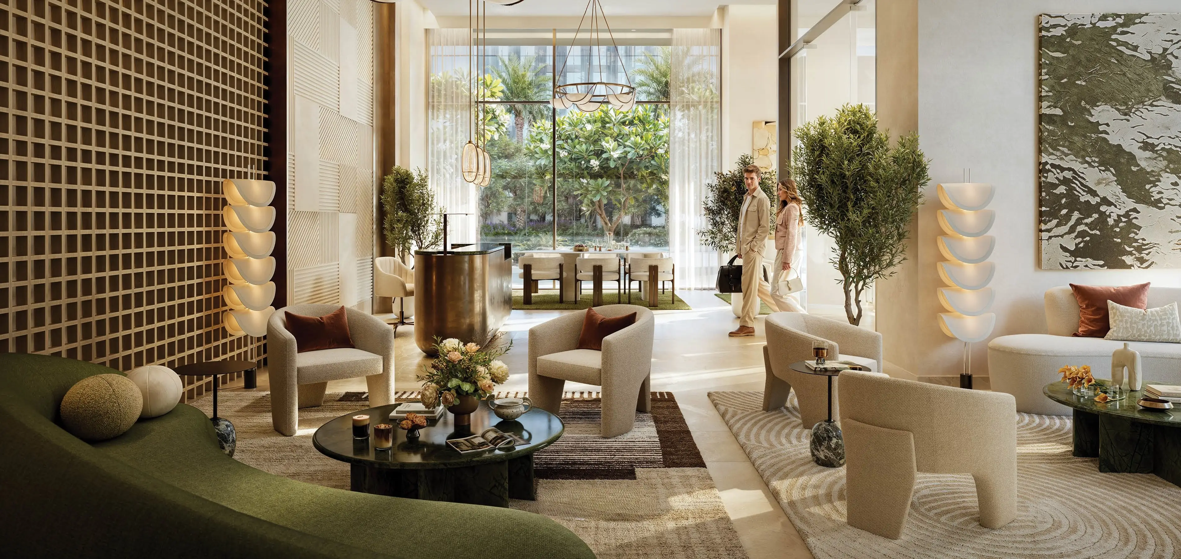 Residents lounge interior at Fior 1 by Emaar