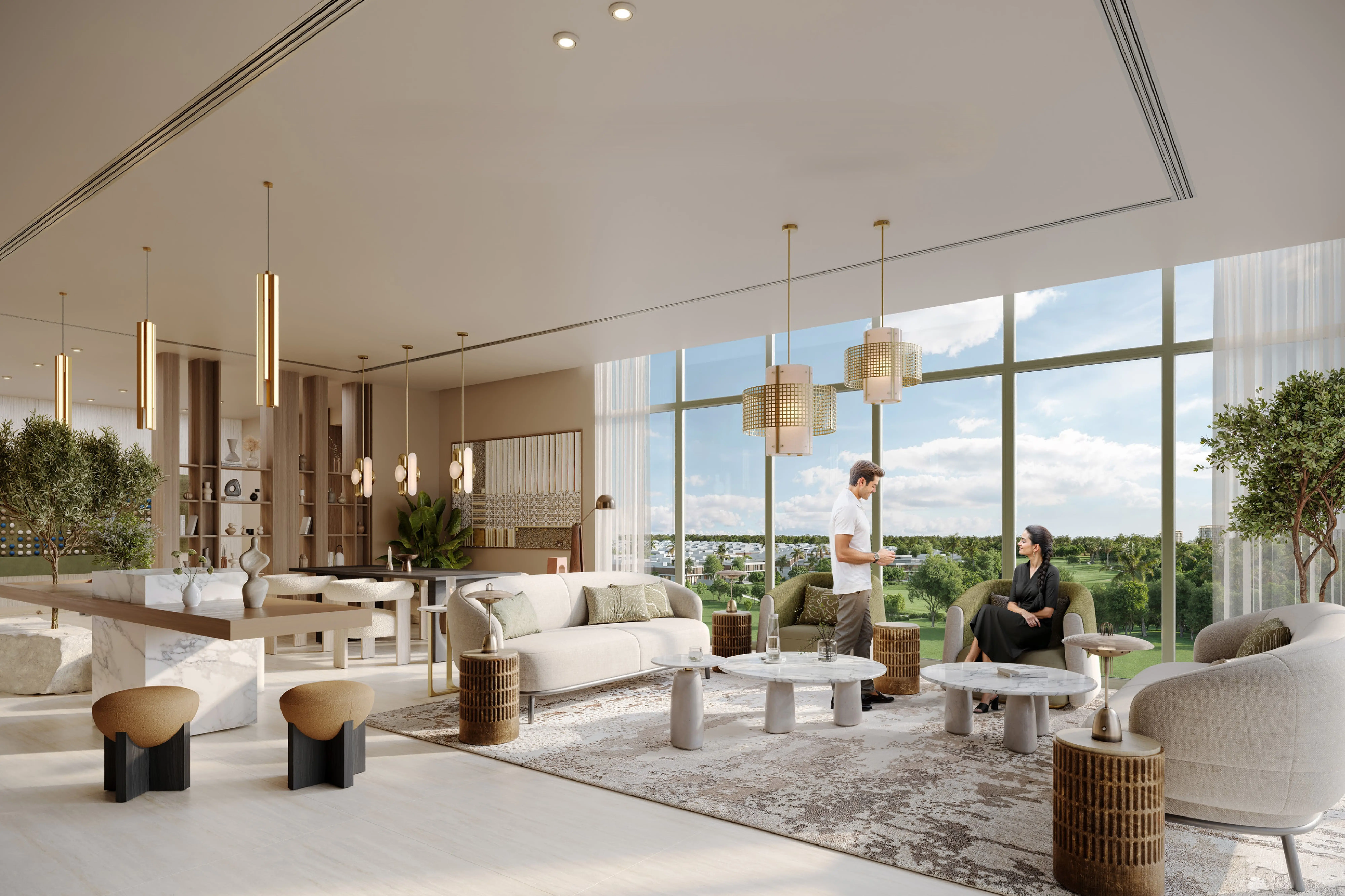 Golf Dale residents lounge with panoramic windows