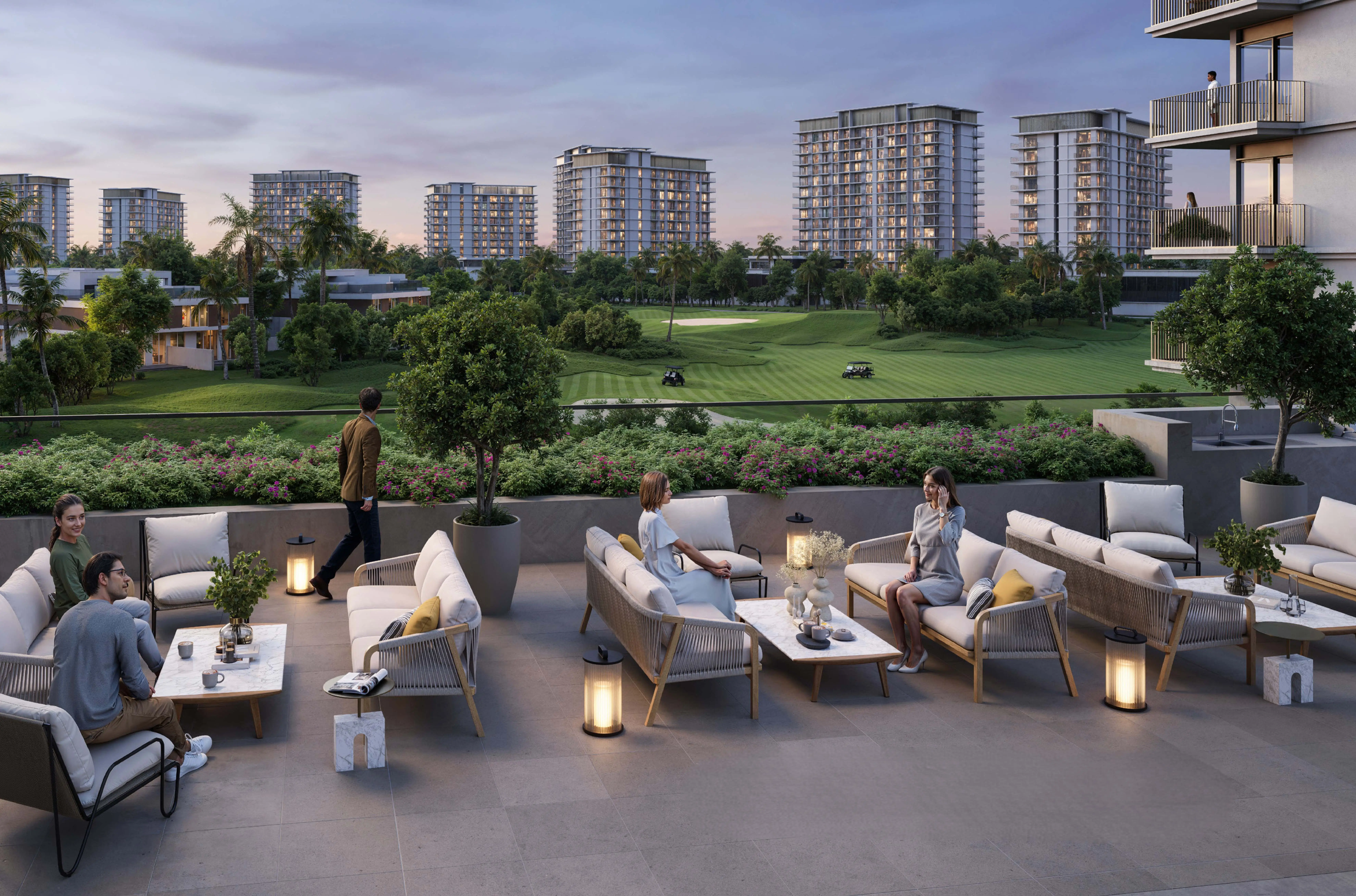 Golf Dale panoramic golf-course and podium amenity view