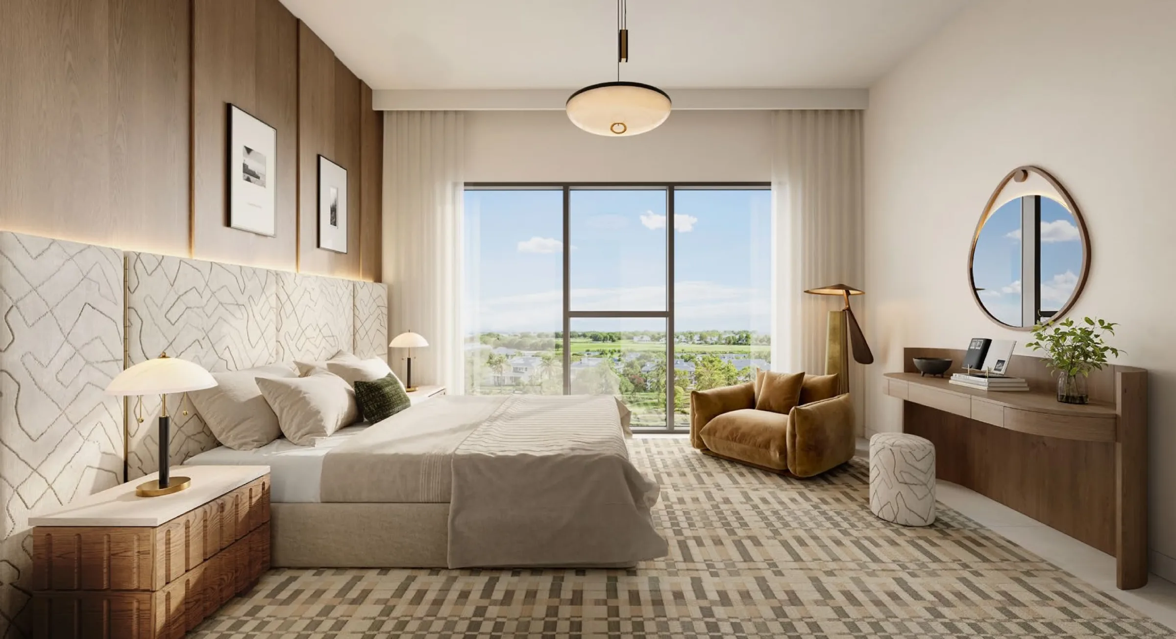 Golf Hills 2 contemporary living room with full-height windows