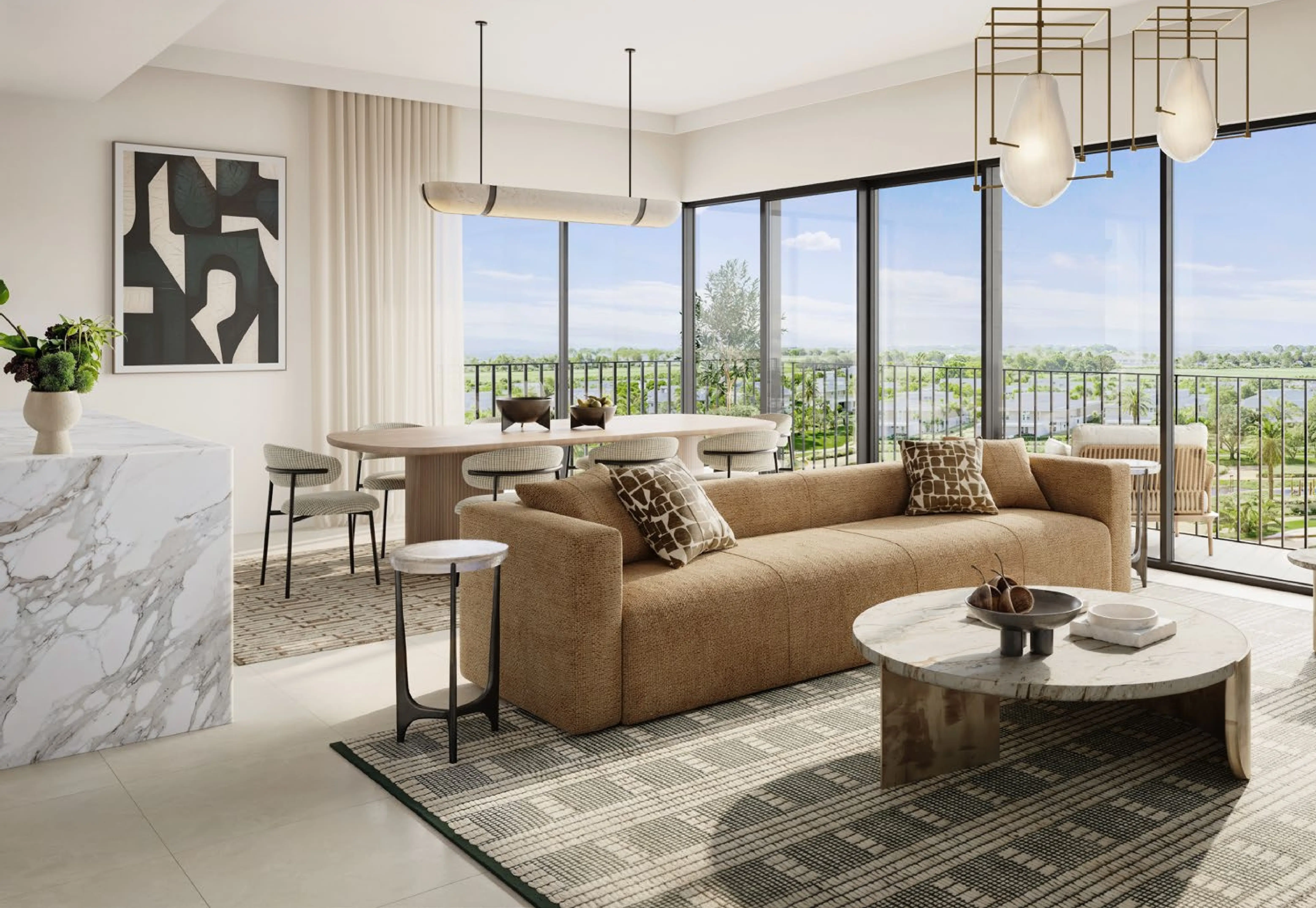 Golf Hills homes framed by the Emaar South golf course