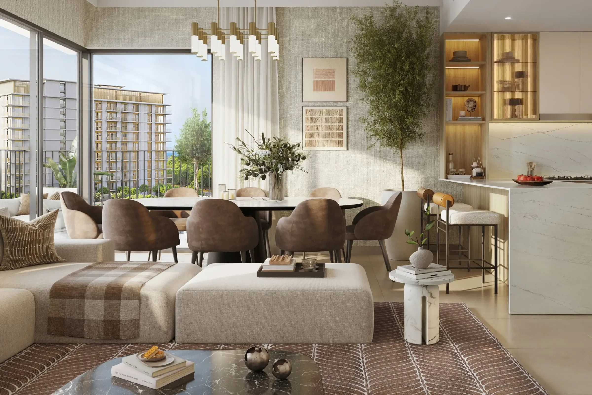 Golf Meadow homes framed by the Emaar South golf course