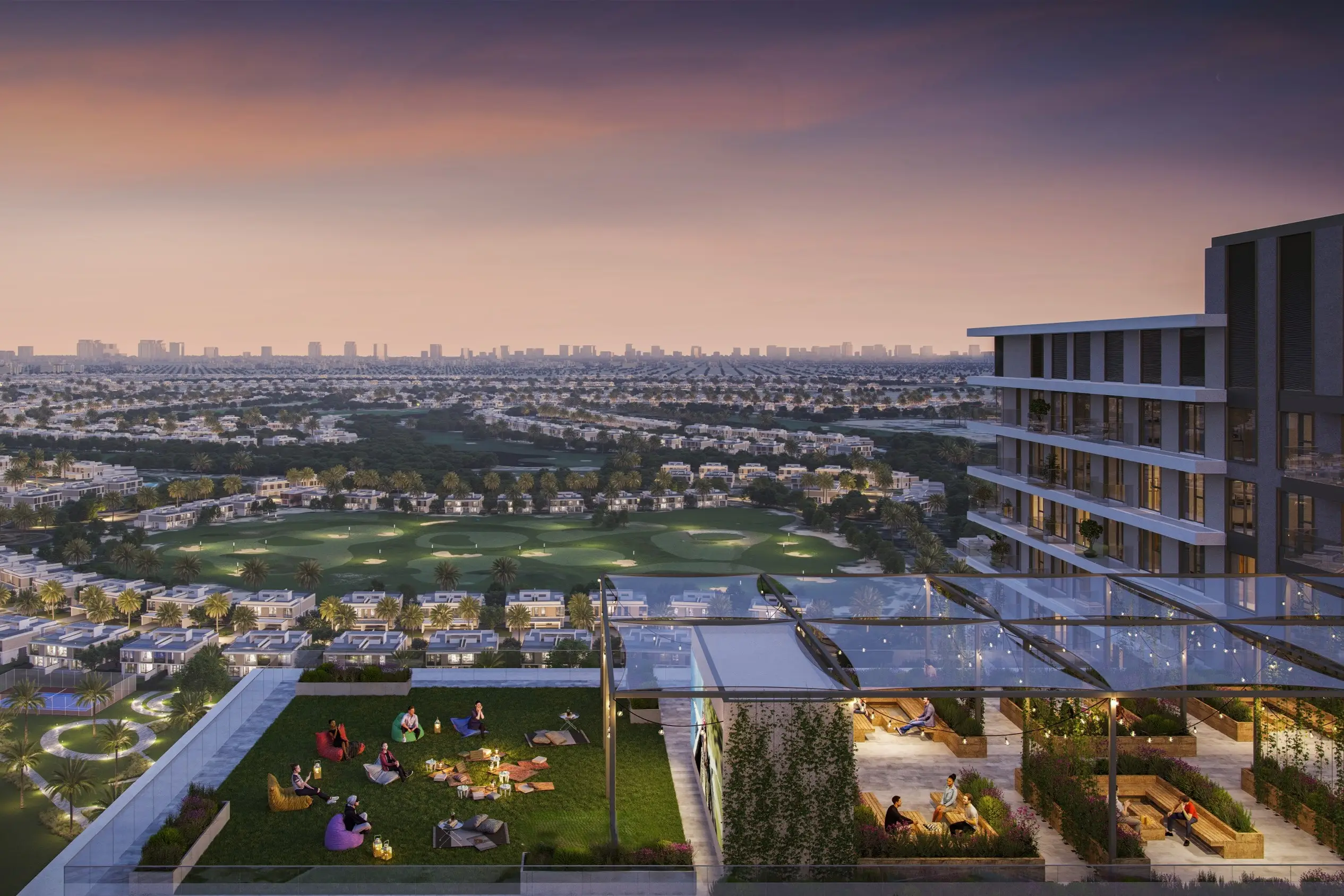 Greenside Residence landscaped podium and swimming pool