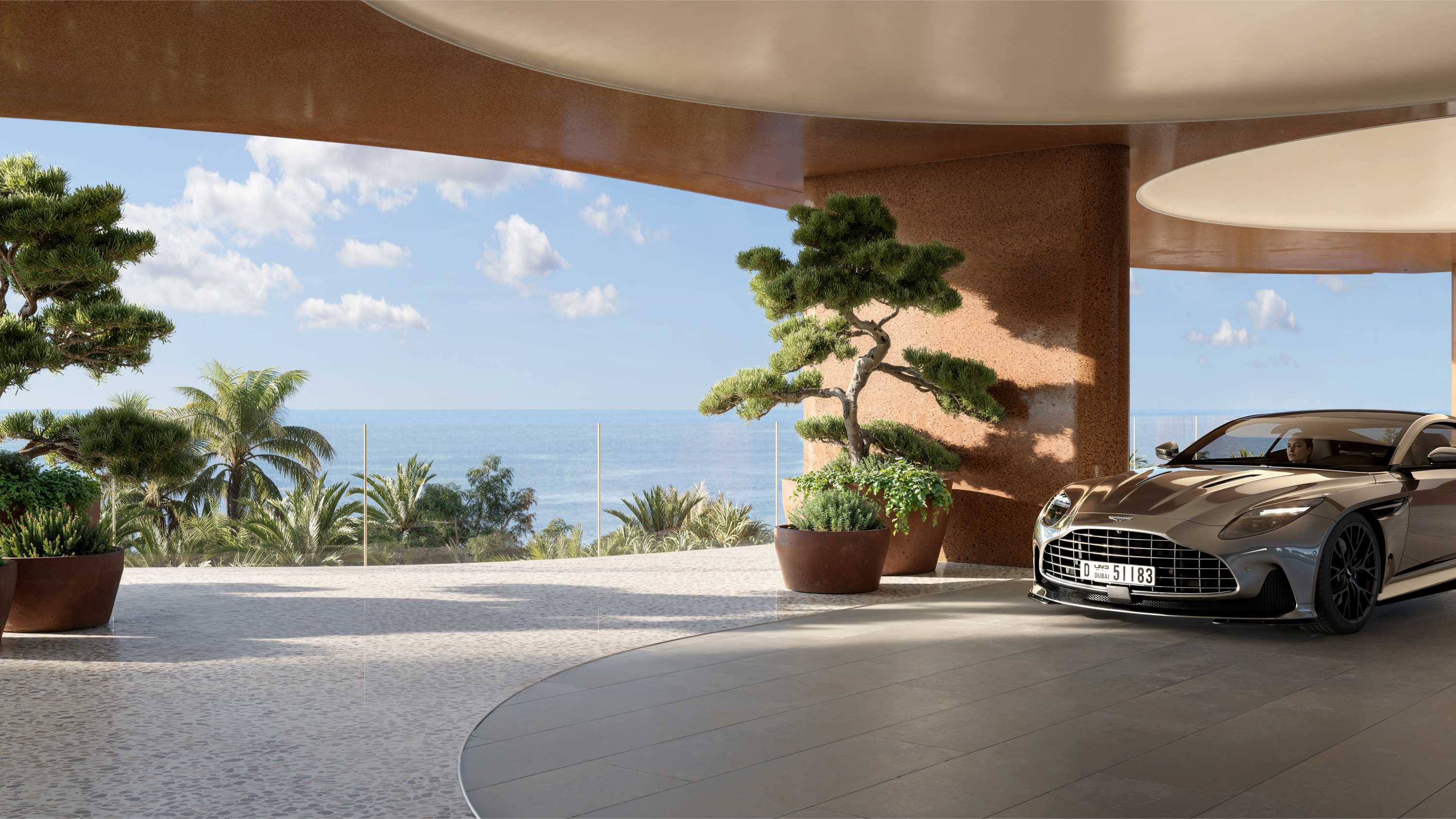 Bespoke arrival drop-off with ocean views at Jumeirah Asora Bay
