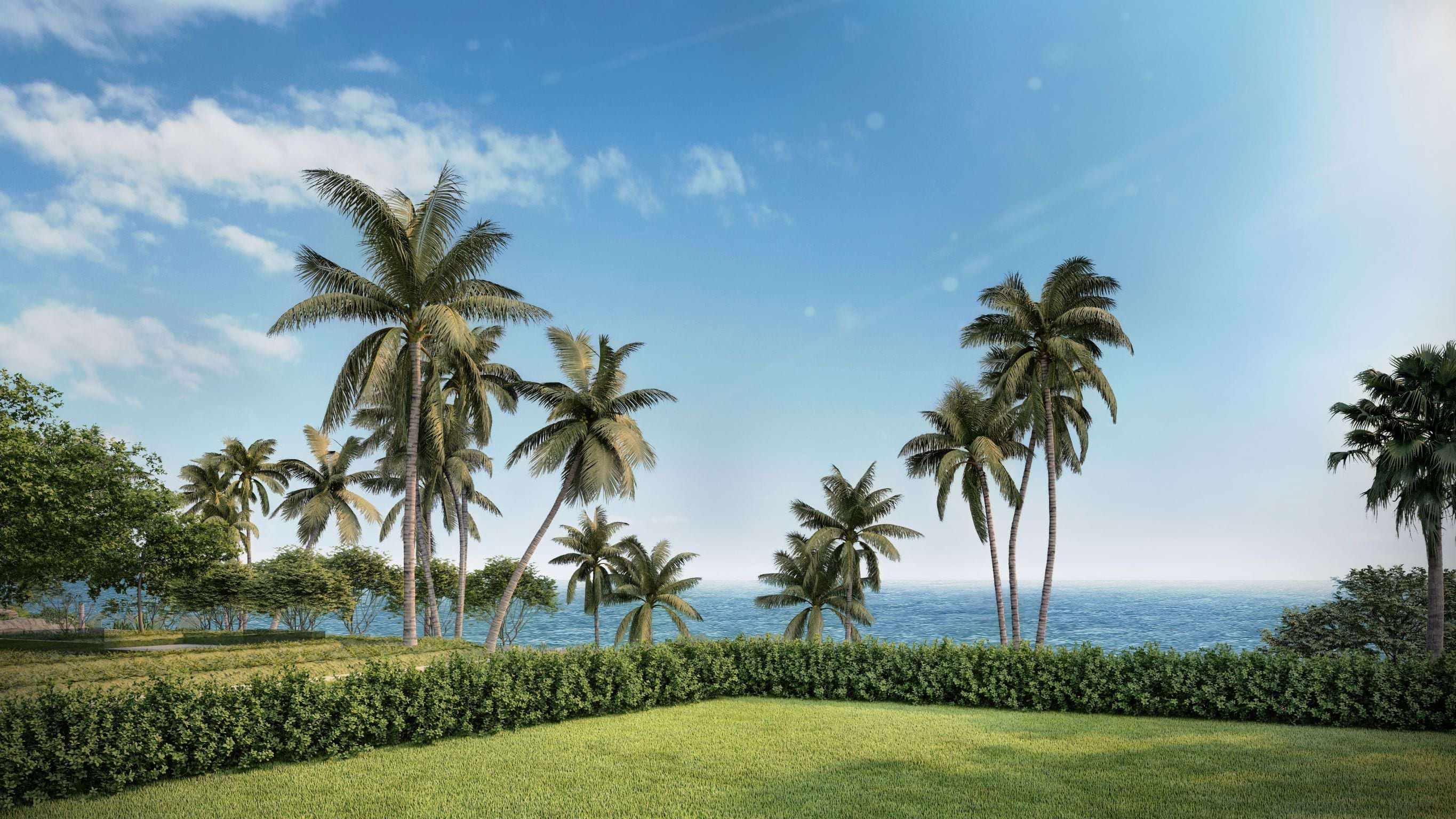 Sunset lawn for private gatherings on Jumeirah Bay Island