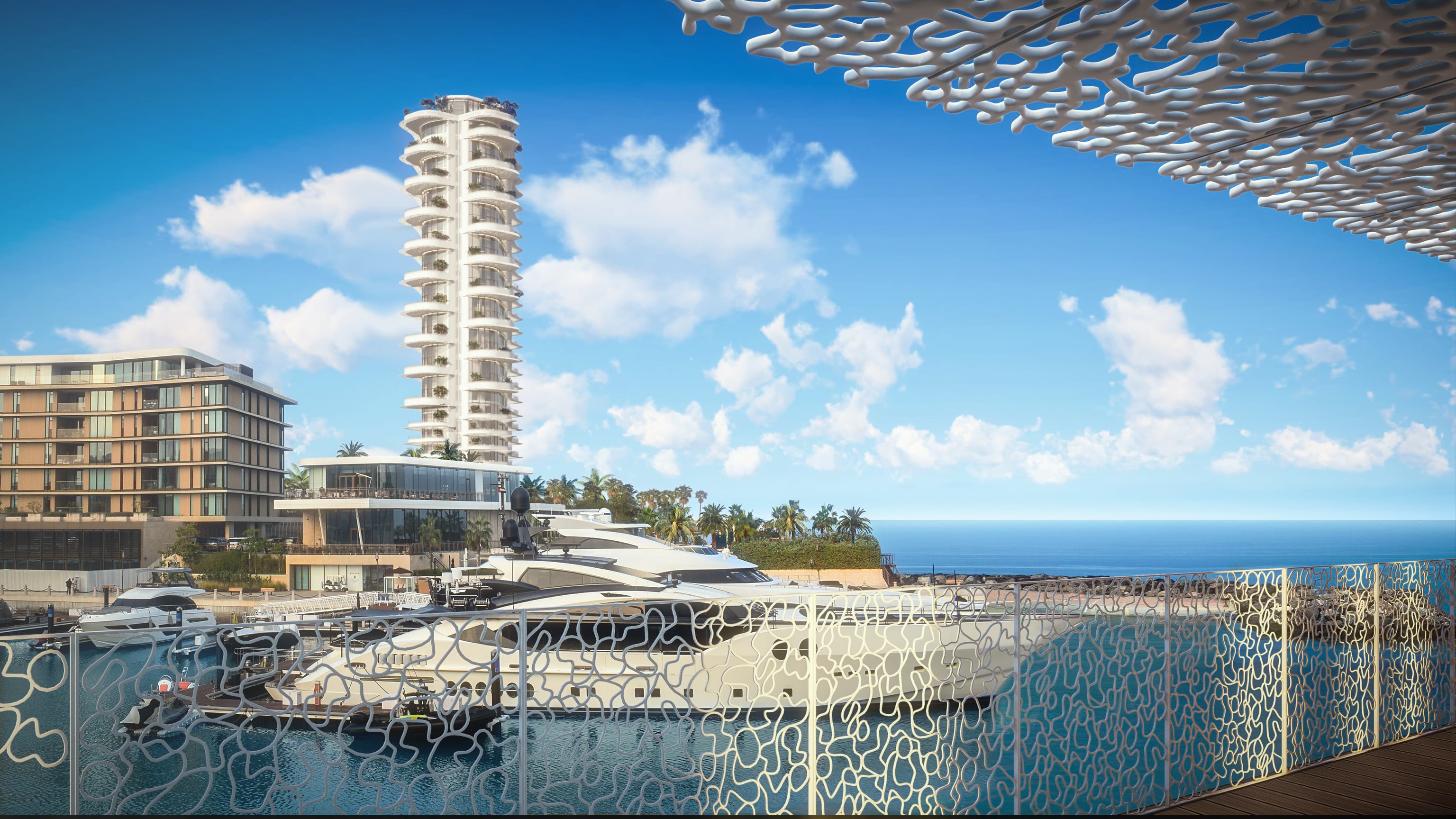 Bulgari Yacht Club and marina on Jumeirah Bay Island