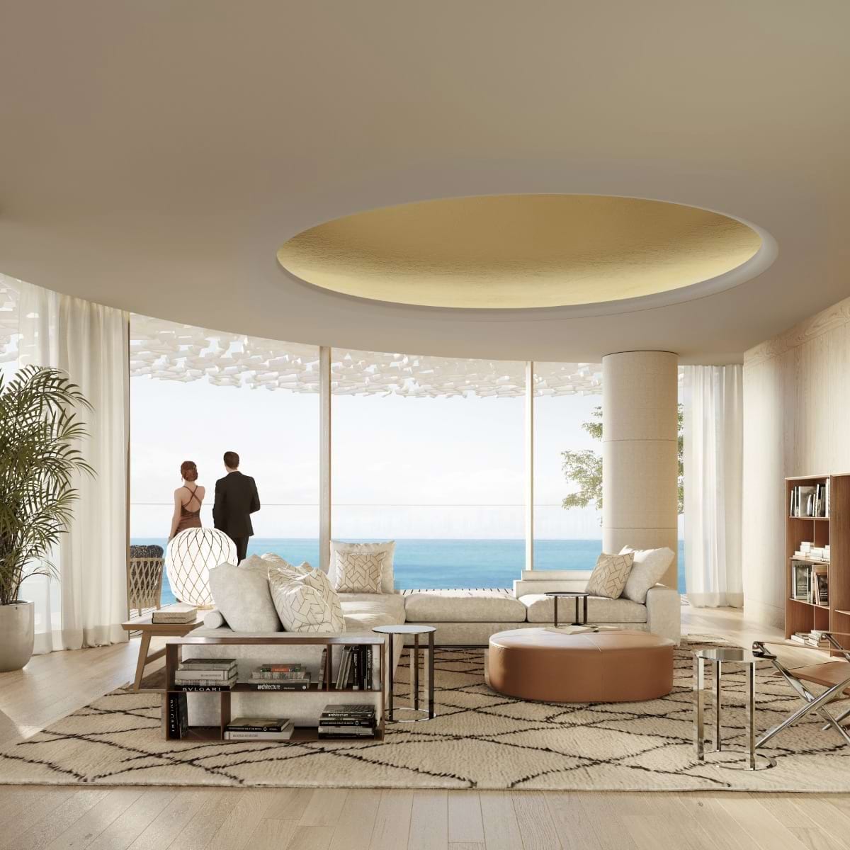 Four bedroom penthouse living space at Bulgari Lighthouse