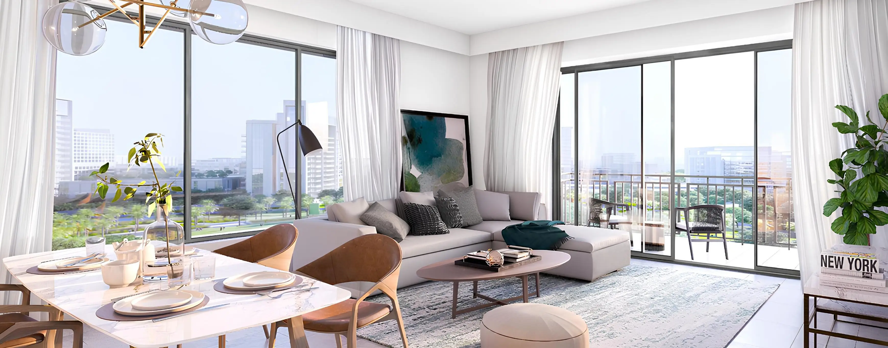 Lime Gardens furnished apartment living and dining room