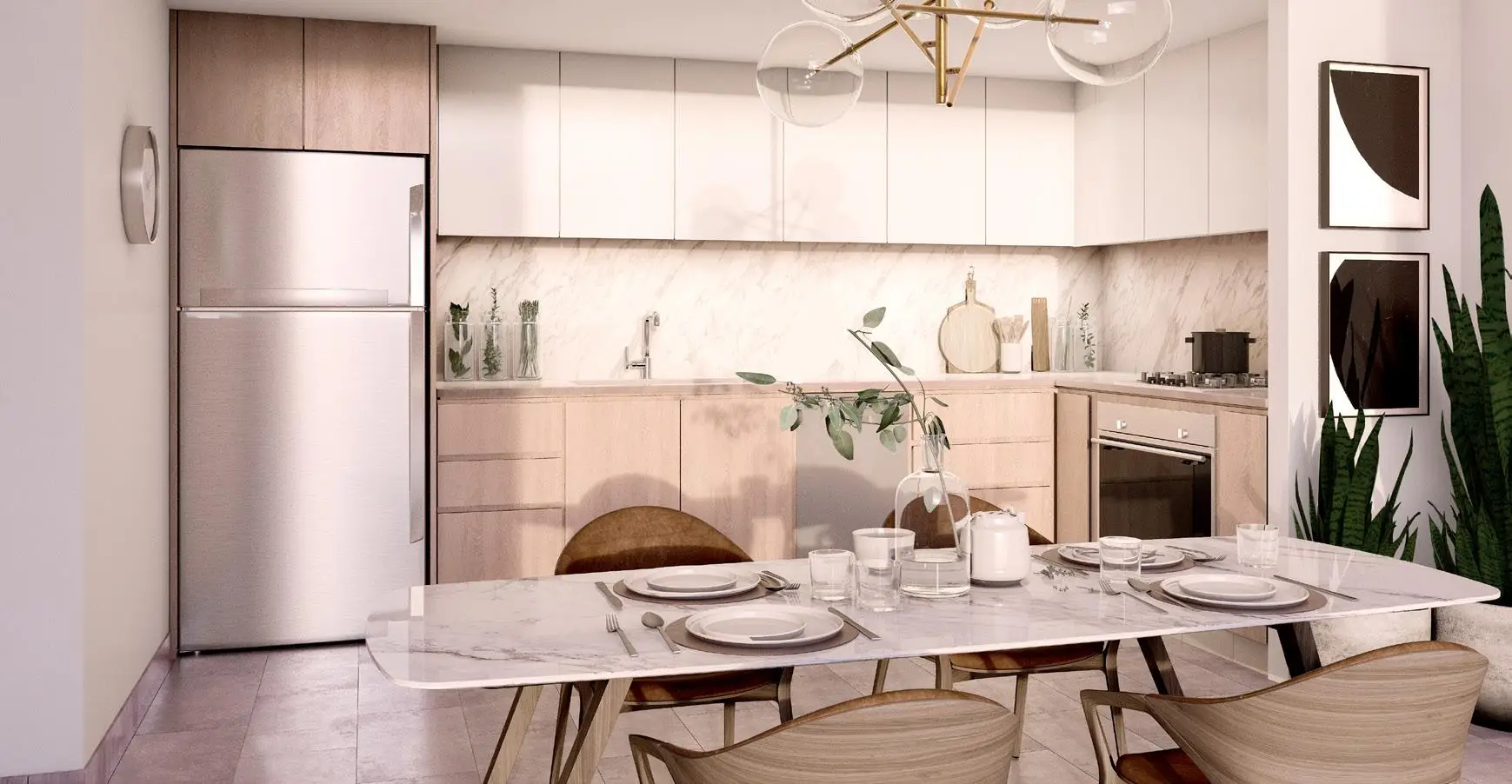 Lime Gardens furnished apartment kitchen and dining area
