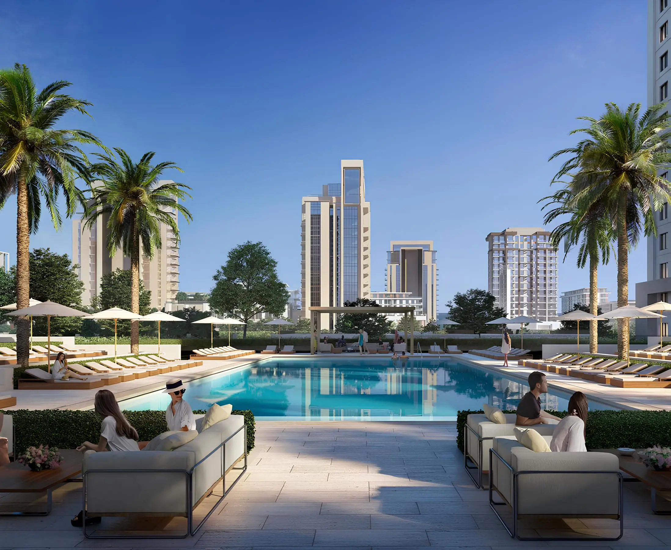Lime Gardens swimming pool and landscaped leisure deck