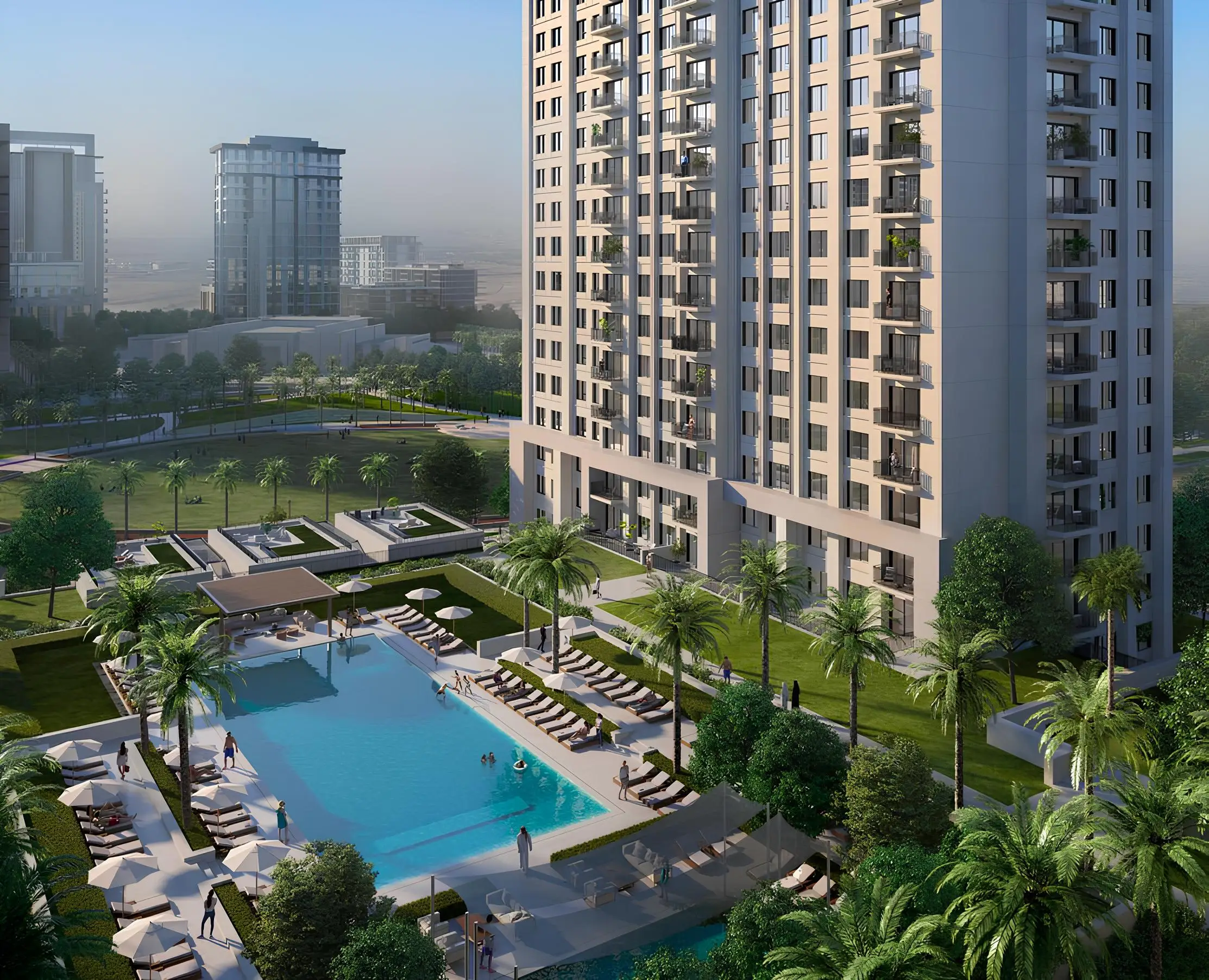 Lime Gardens landscaped podium and swimming pool
