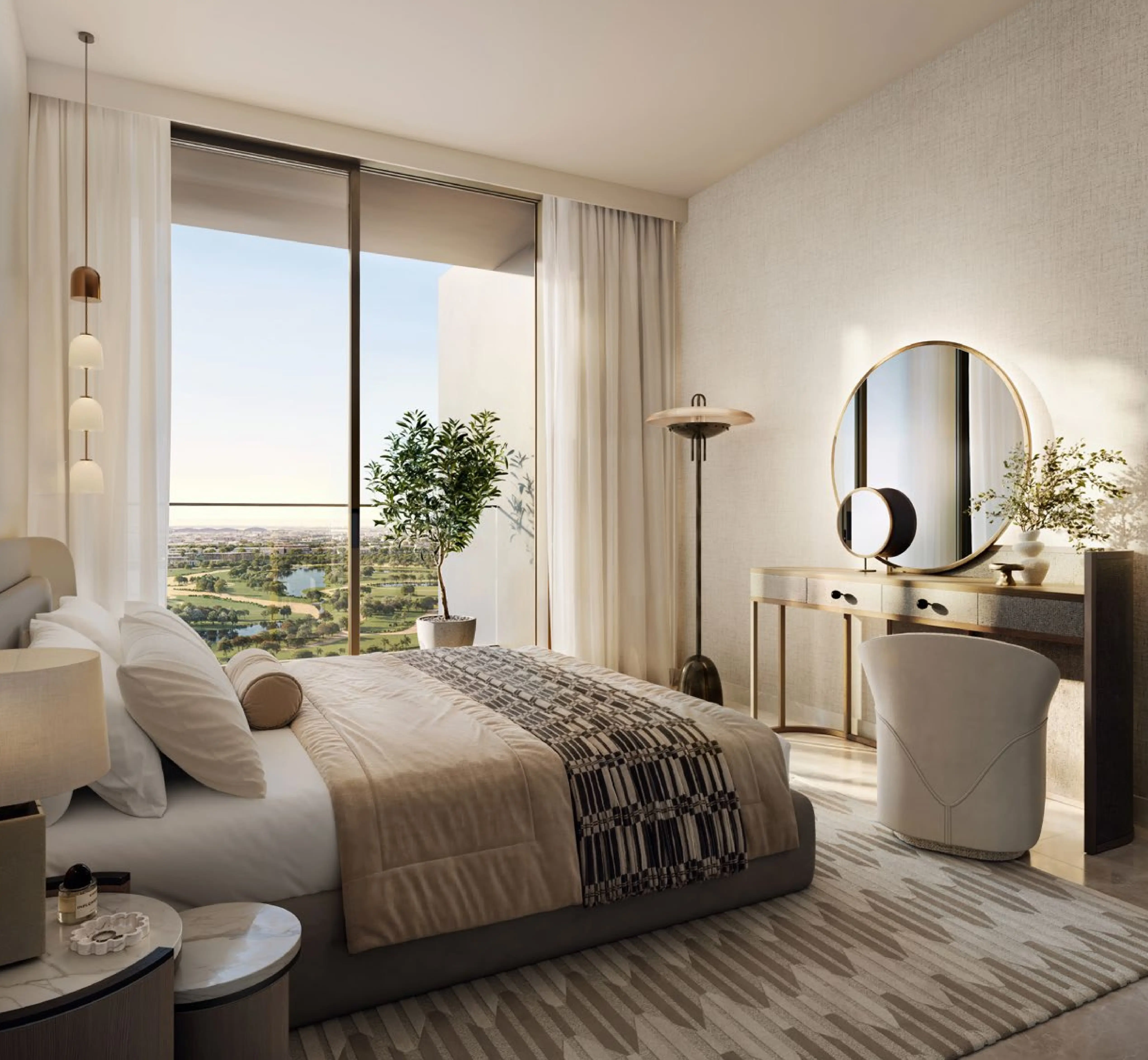 Lyvia by Palace apartment living room with panoramic glazing
