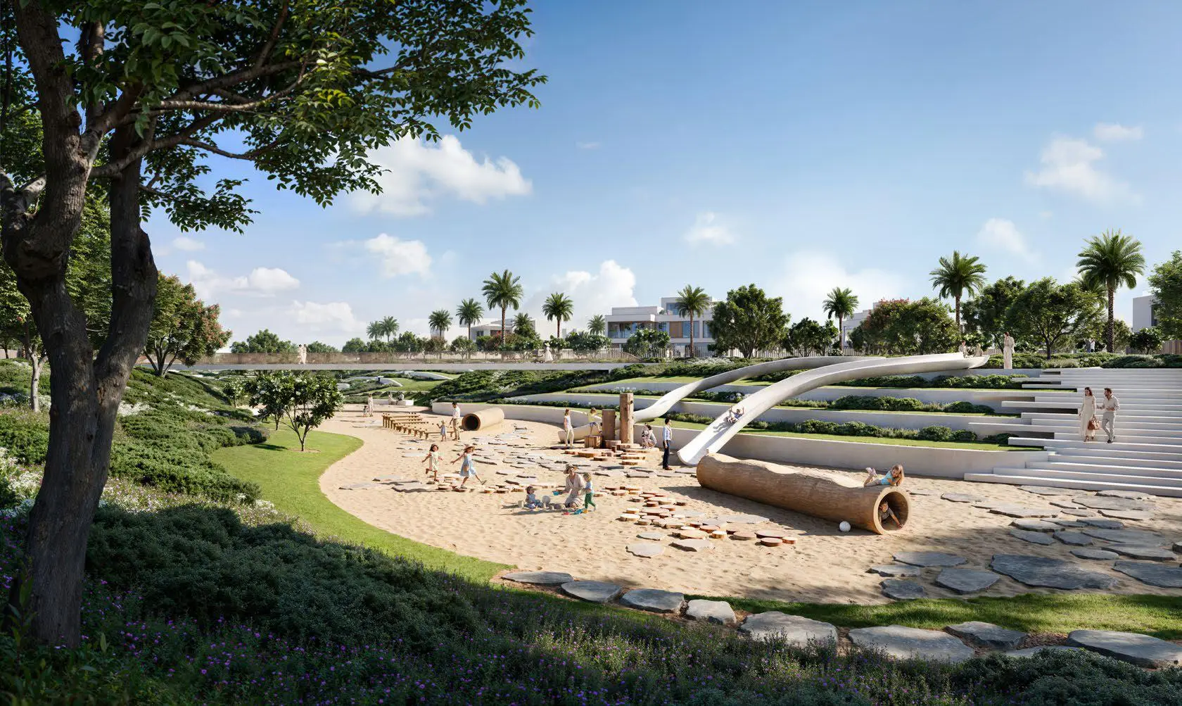 Marèva 2 lagoon and landscaped open space