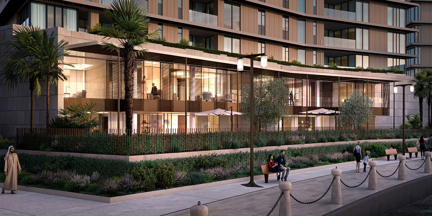 Marina view from the Bulgari complex on Jumeirah Bay Island