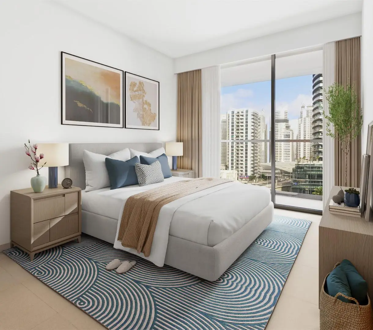 Marina Shores waterfront setting in Jumeirah Beach Residence