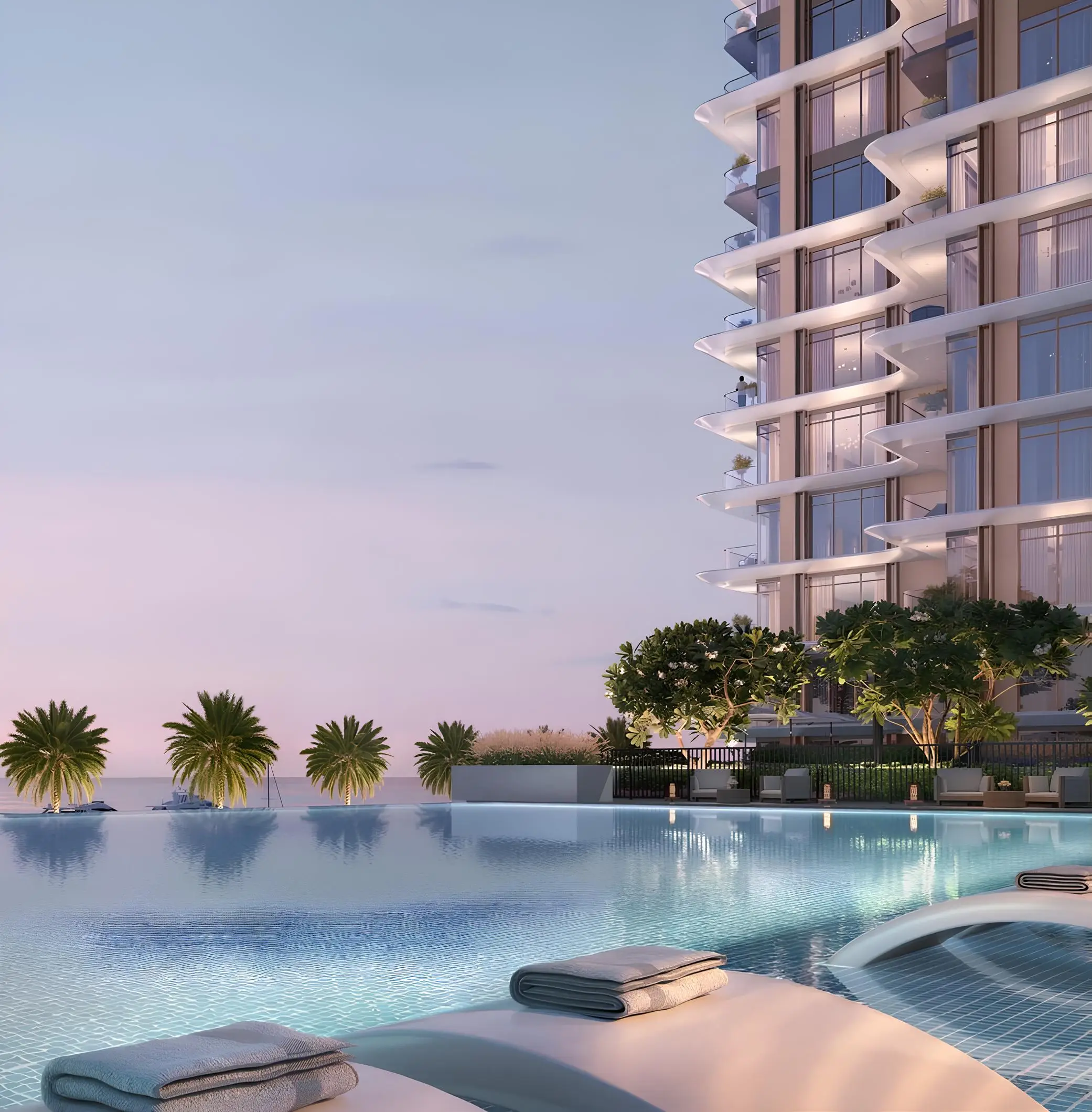 Marina Views pedestrian promenade and landscaped waterfront