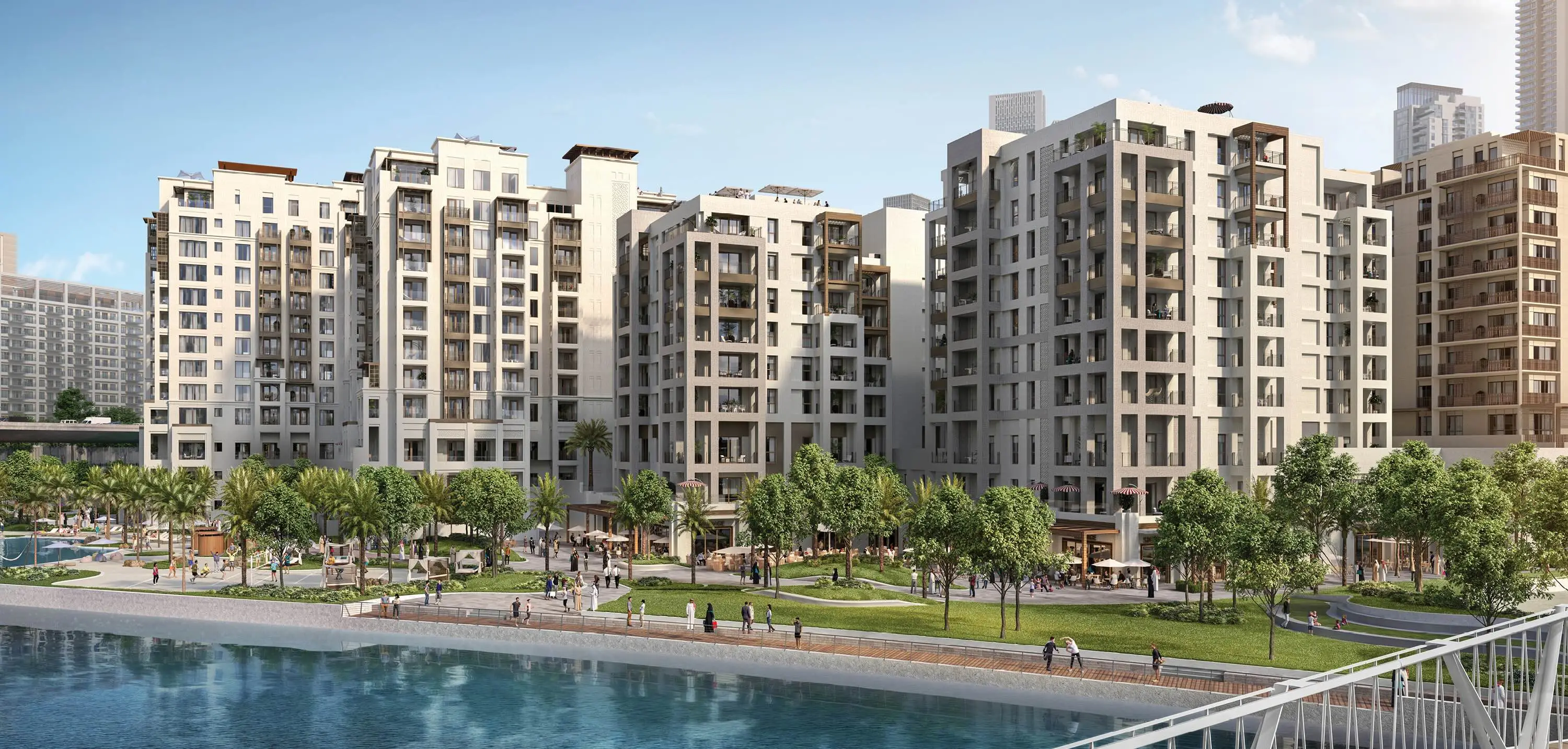 Moor central plaza and modern residential architecture